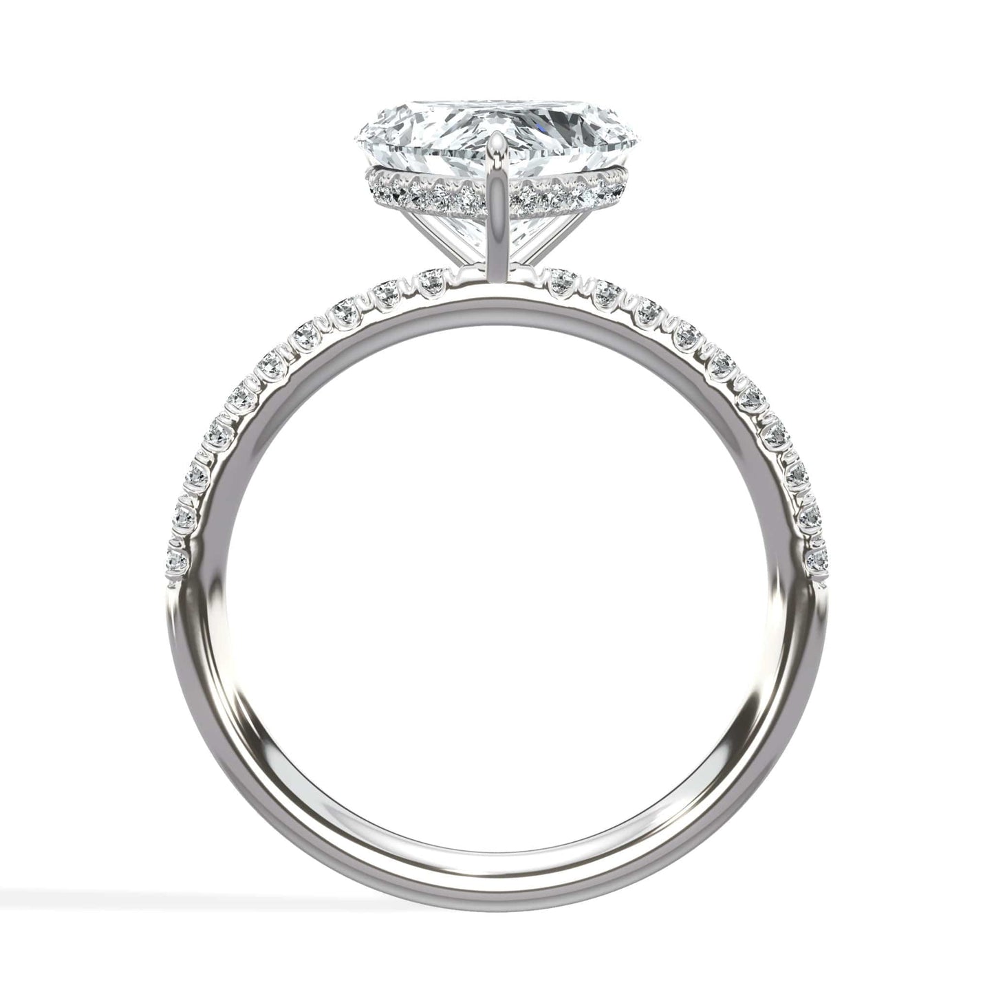 Heart diamond ring in white gold