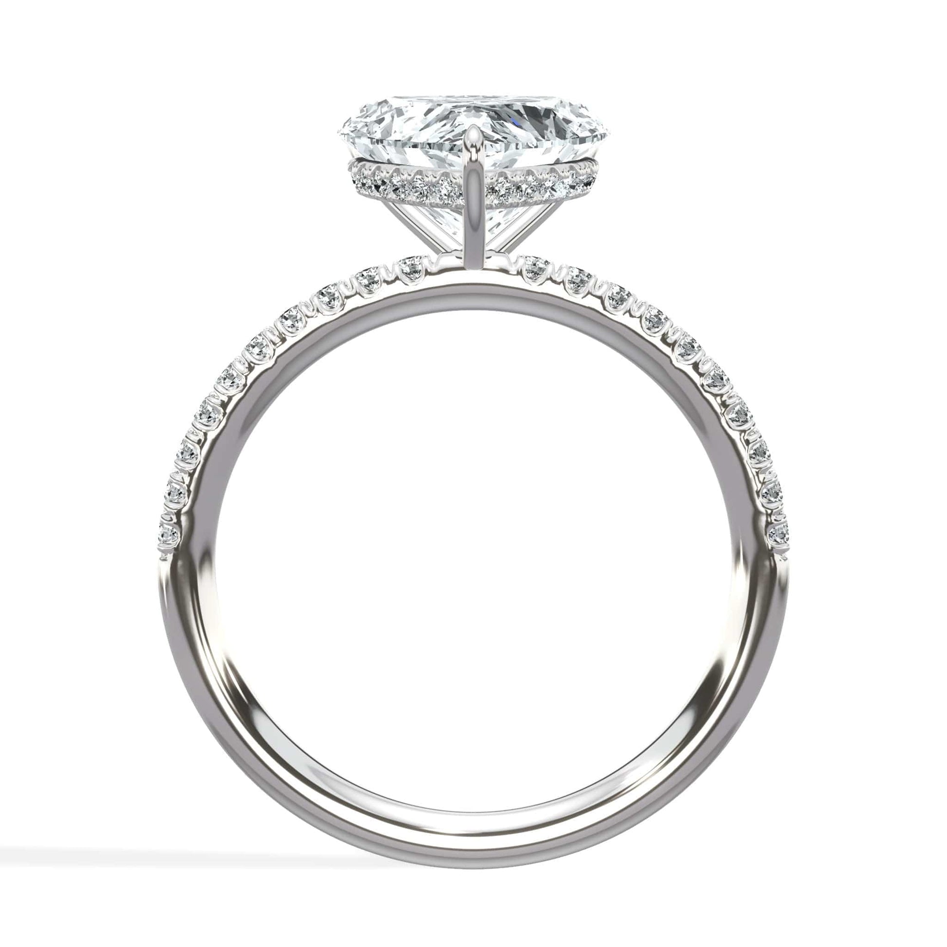 Heart diamond ring in white gold