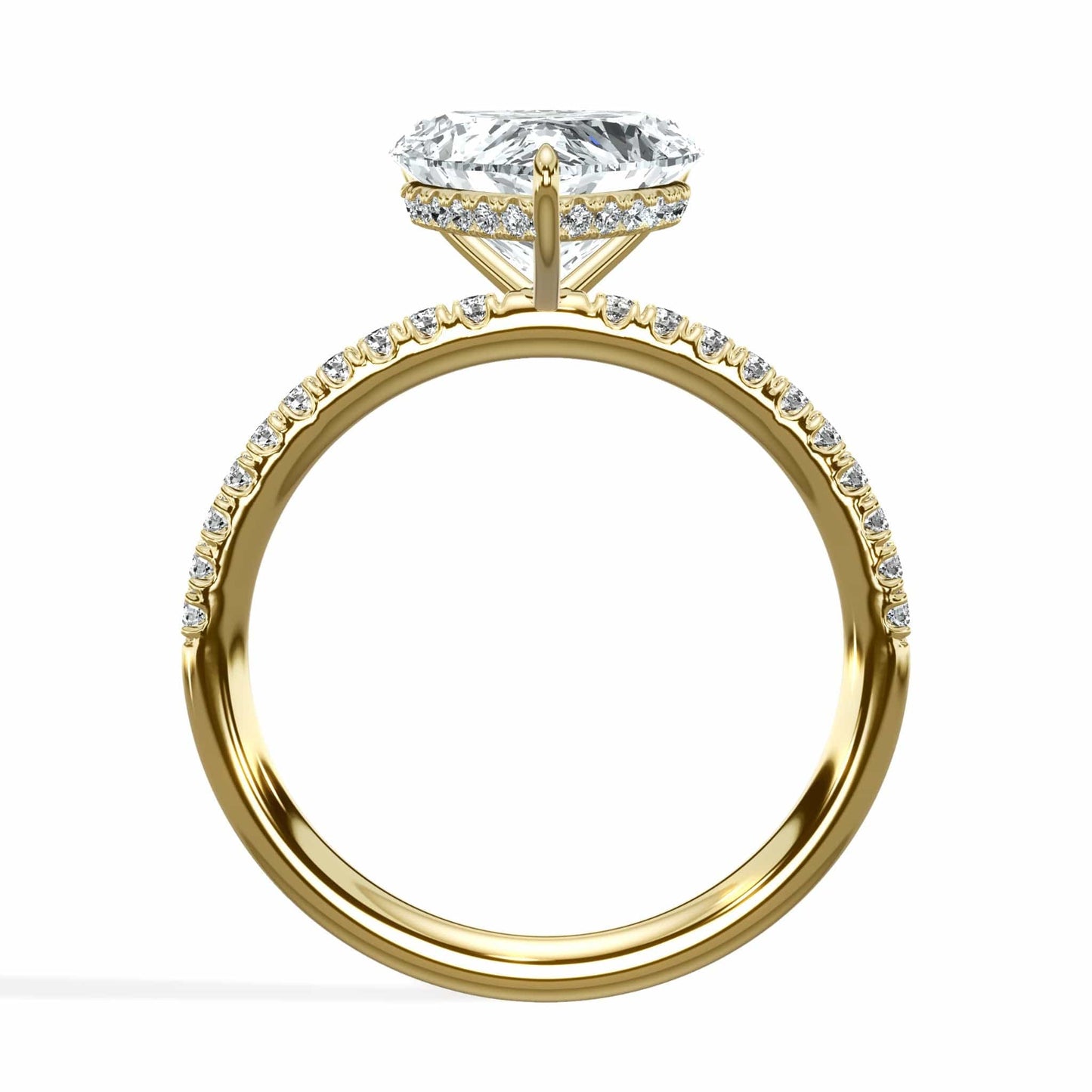 Yellow gold heart diamond ring
