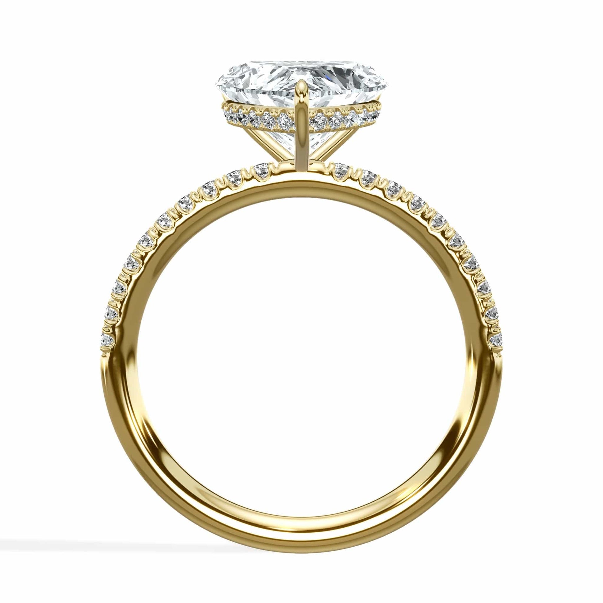 Yellow gold heart diamond ring