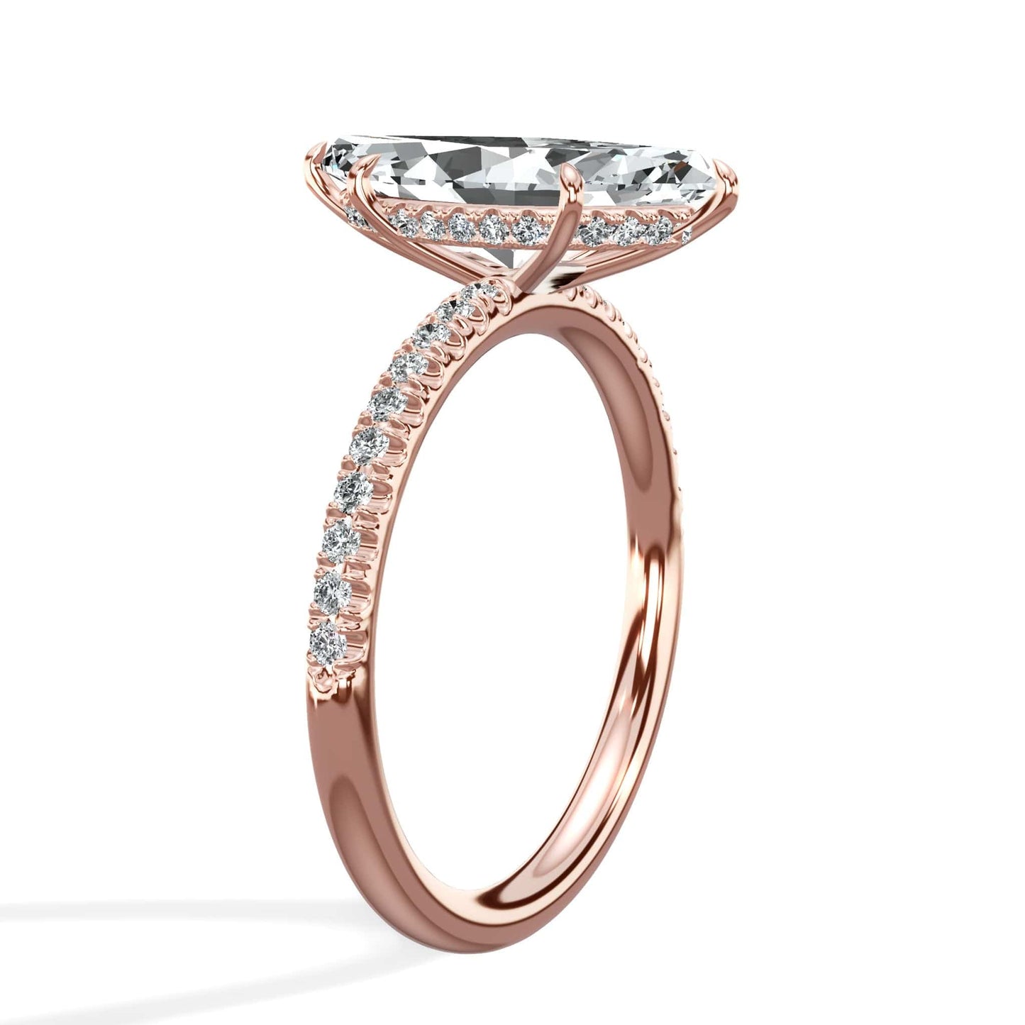 Marquise diamond ring in rose gold