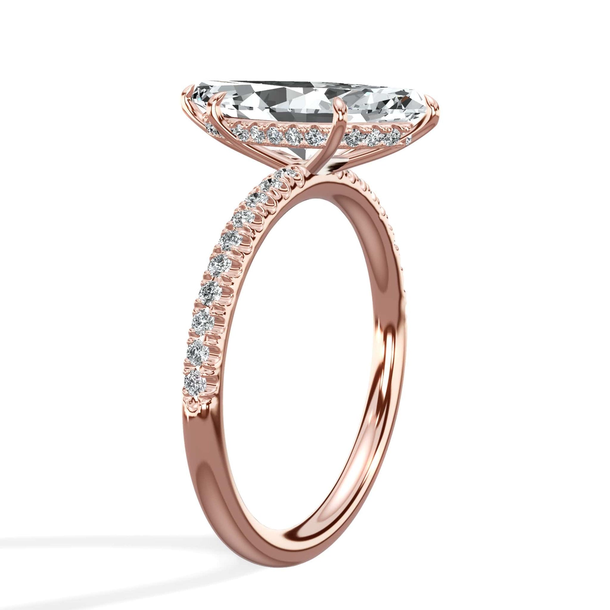 Marquise diamond ring in rose gold