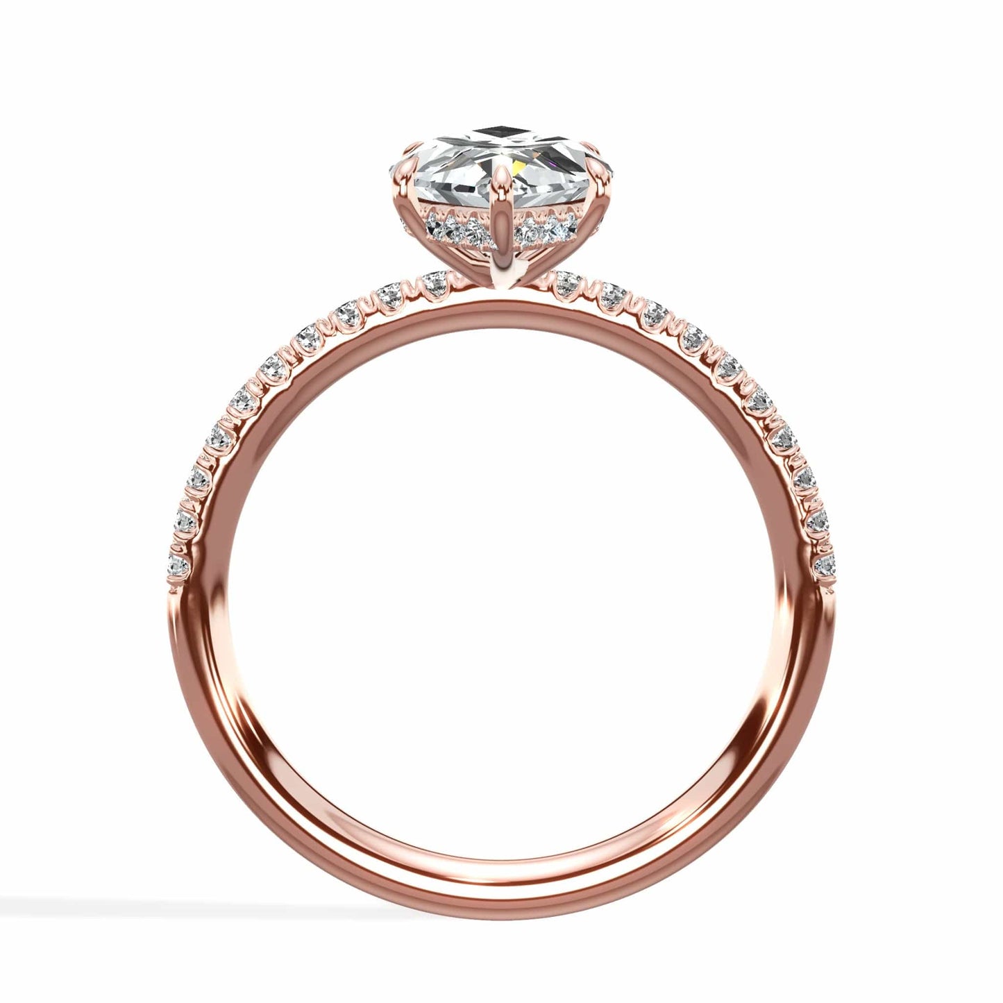 Rose gold round diamond engagement ring