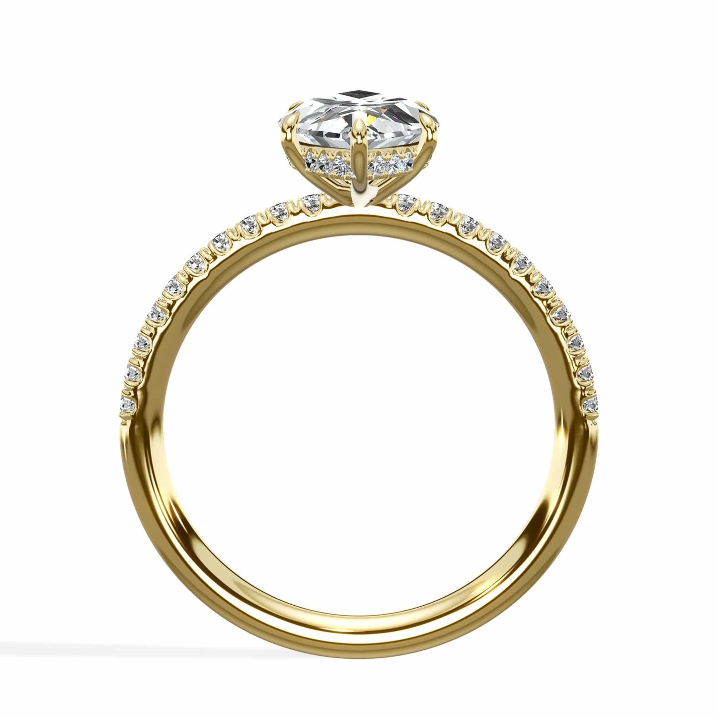 Yellow gold round diamond engagement ring