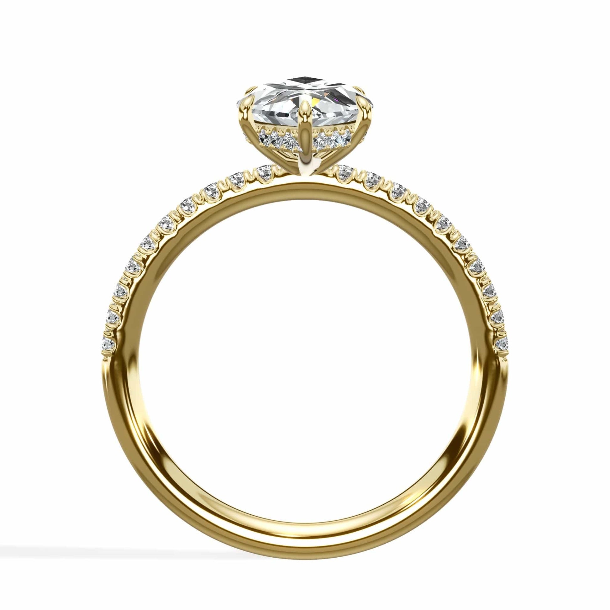 Yellow gold round diamond engagement ring