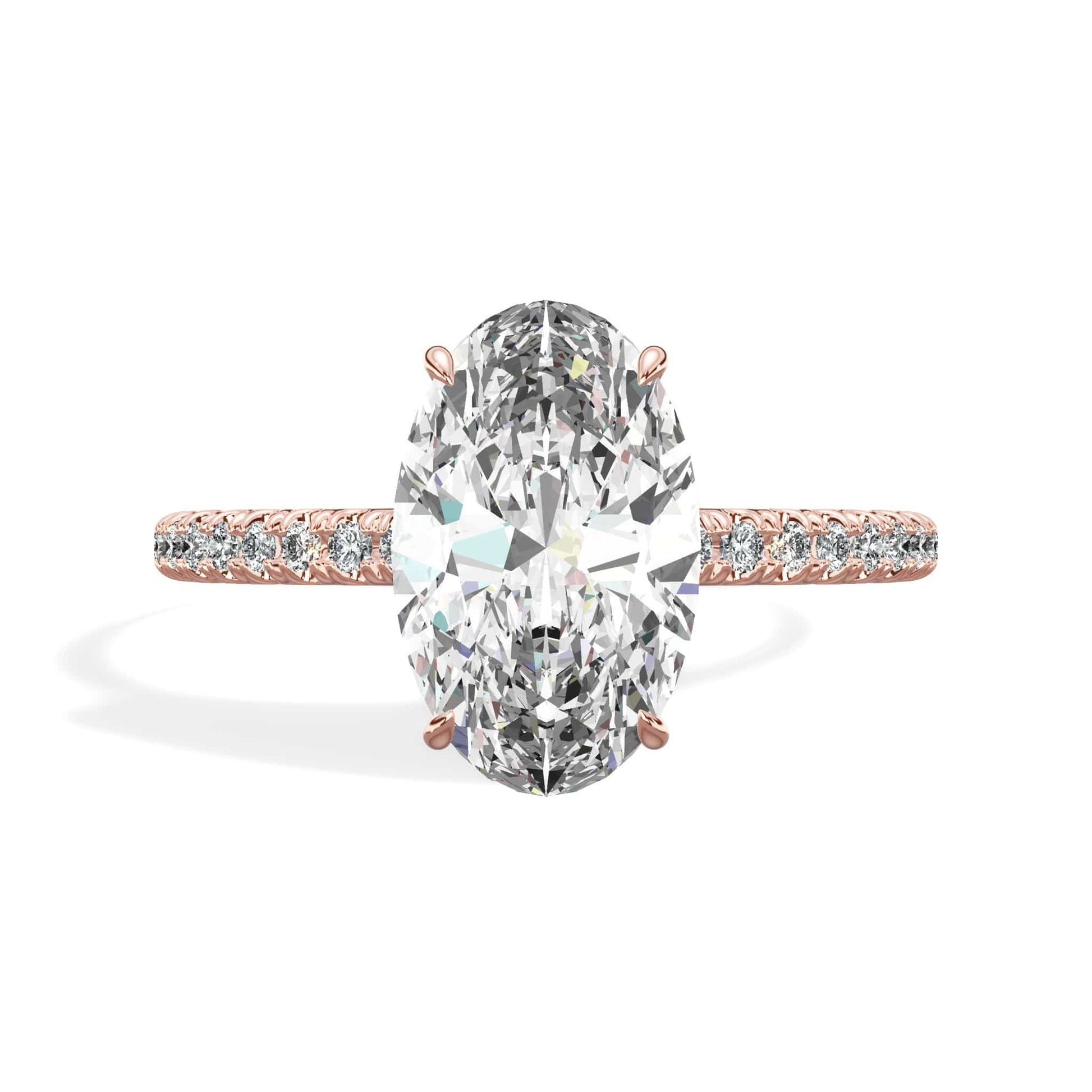 Oval diamond ring in rose gold