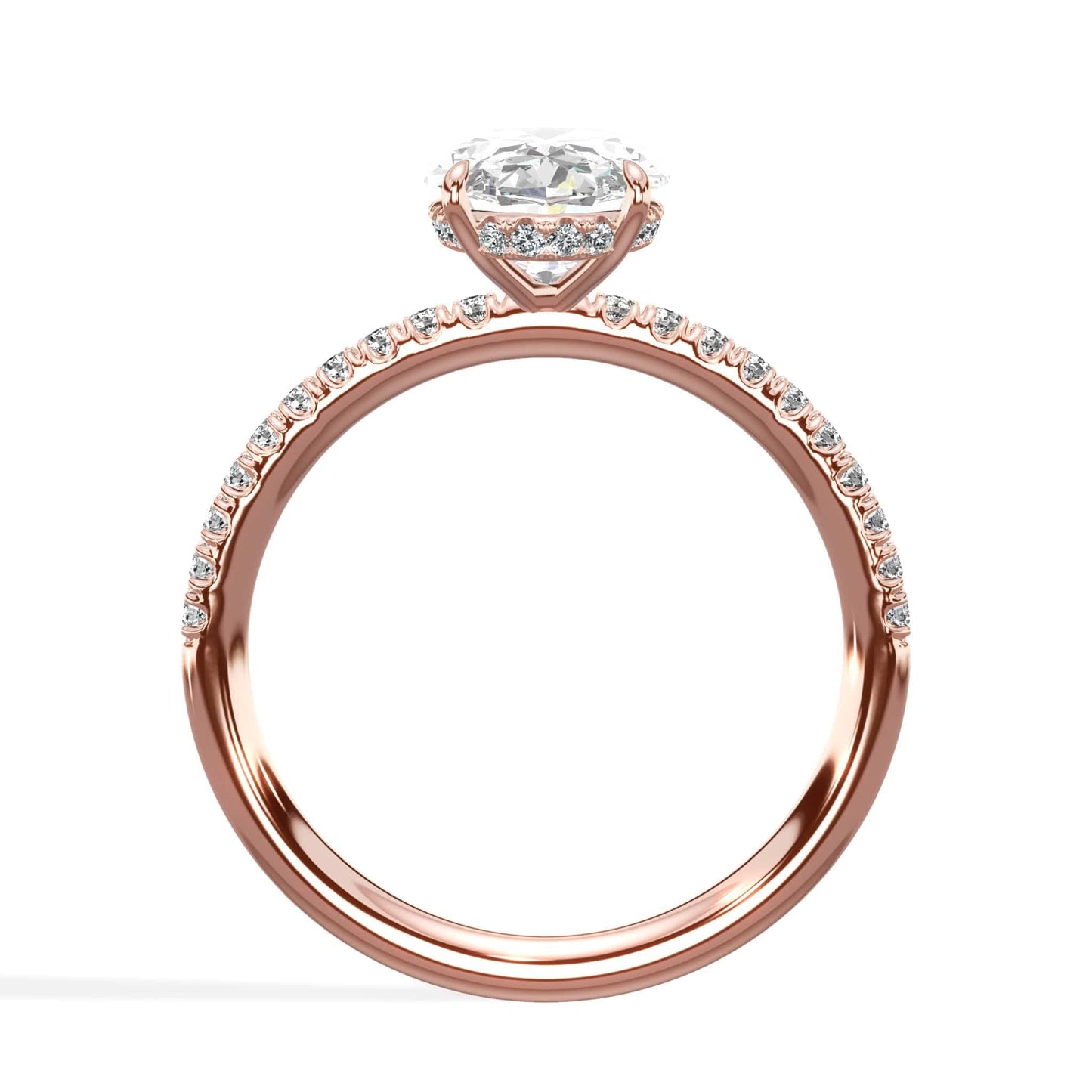 Oval diamond ring in rose gold
