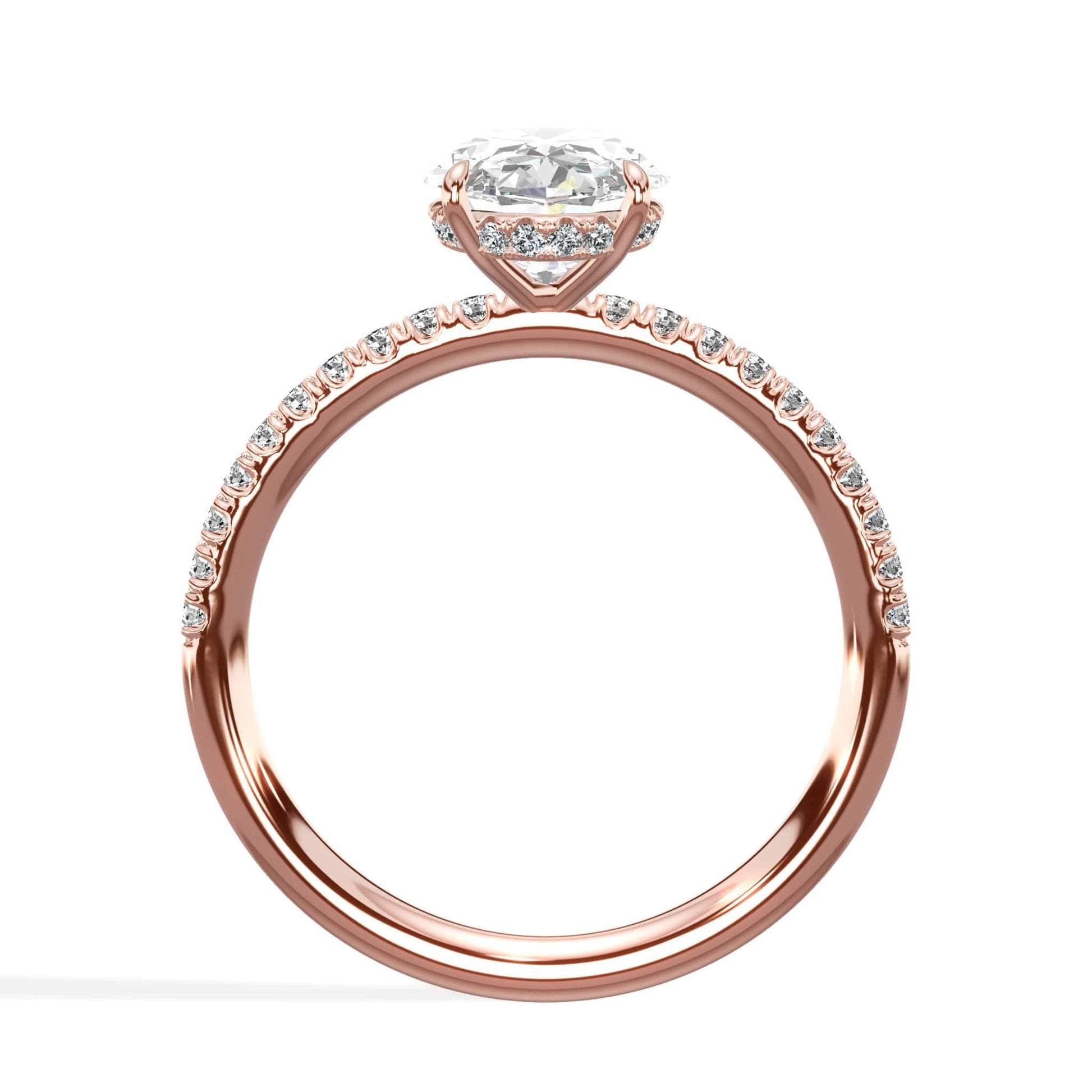 Oval diamond ring in rose gold