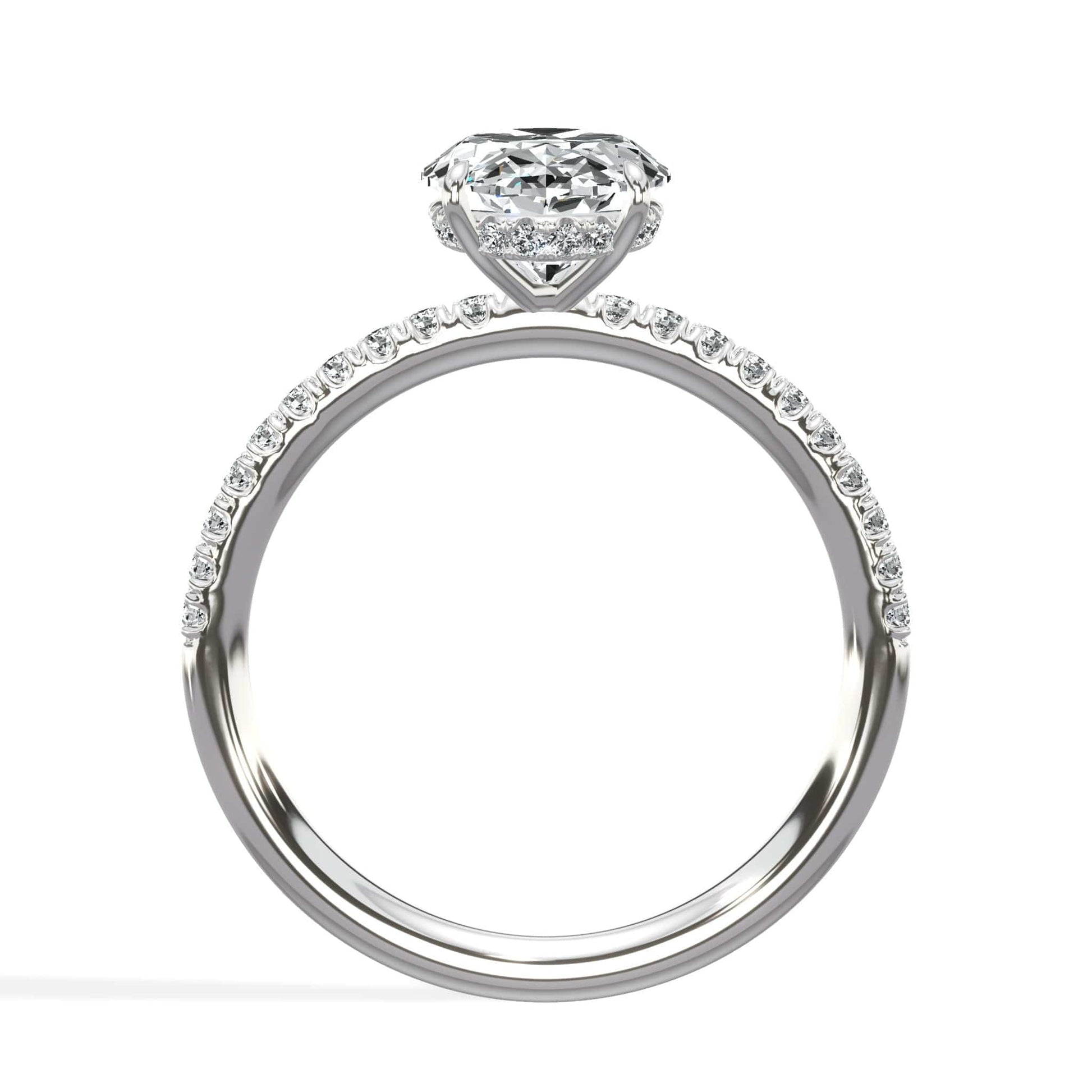 Oval diamond ring in white gold