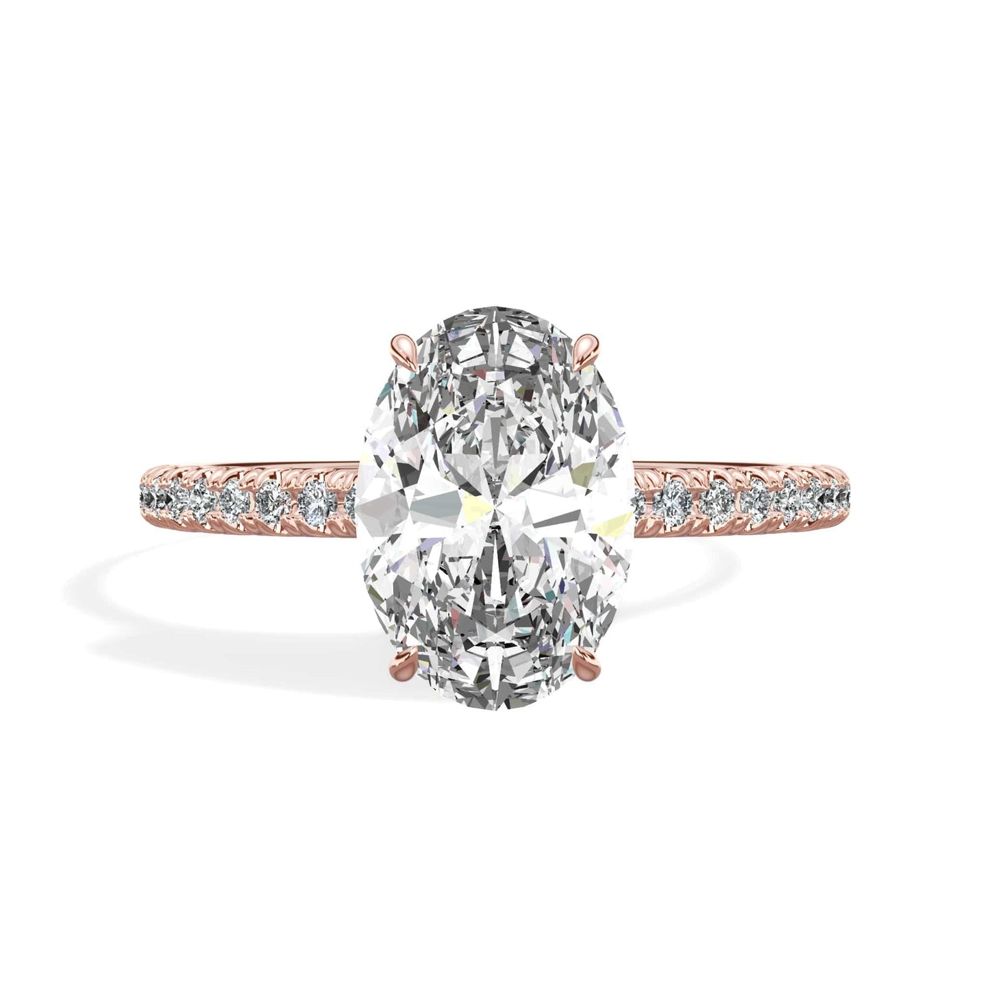 Oval diamond ring in rose gold