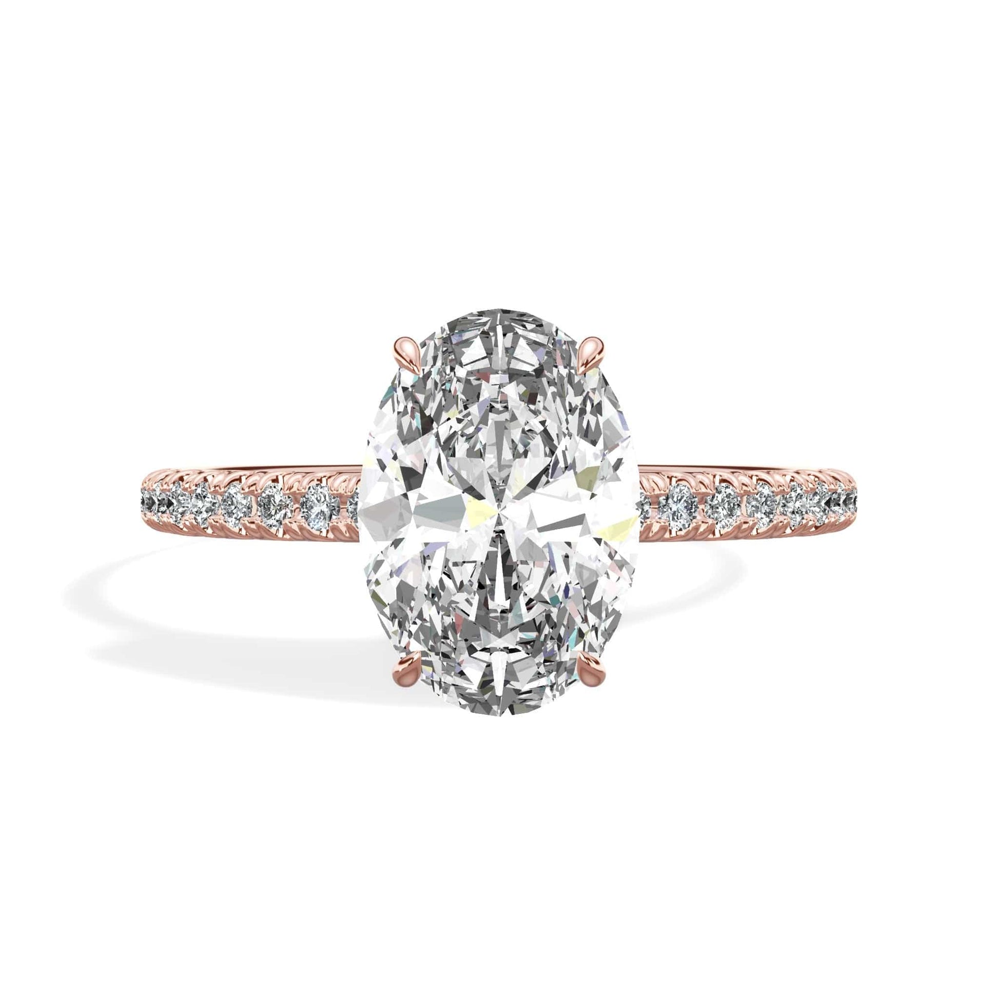 Oval diamond ring in rose gold
