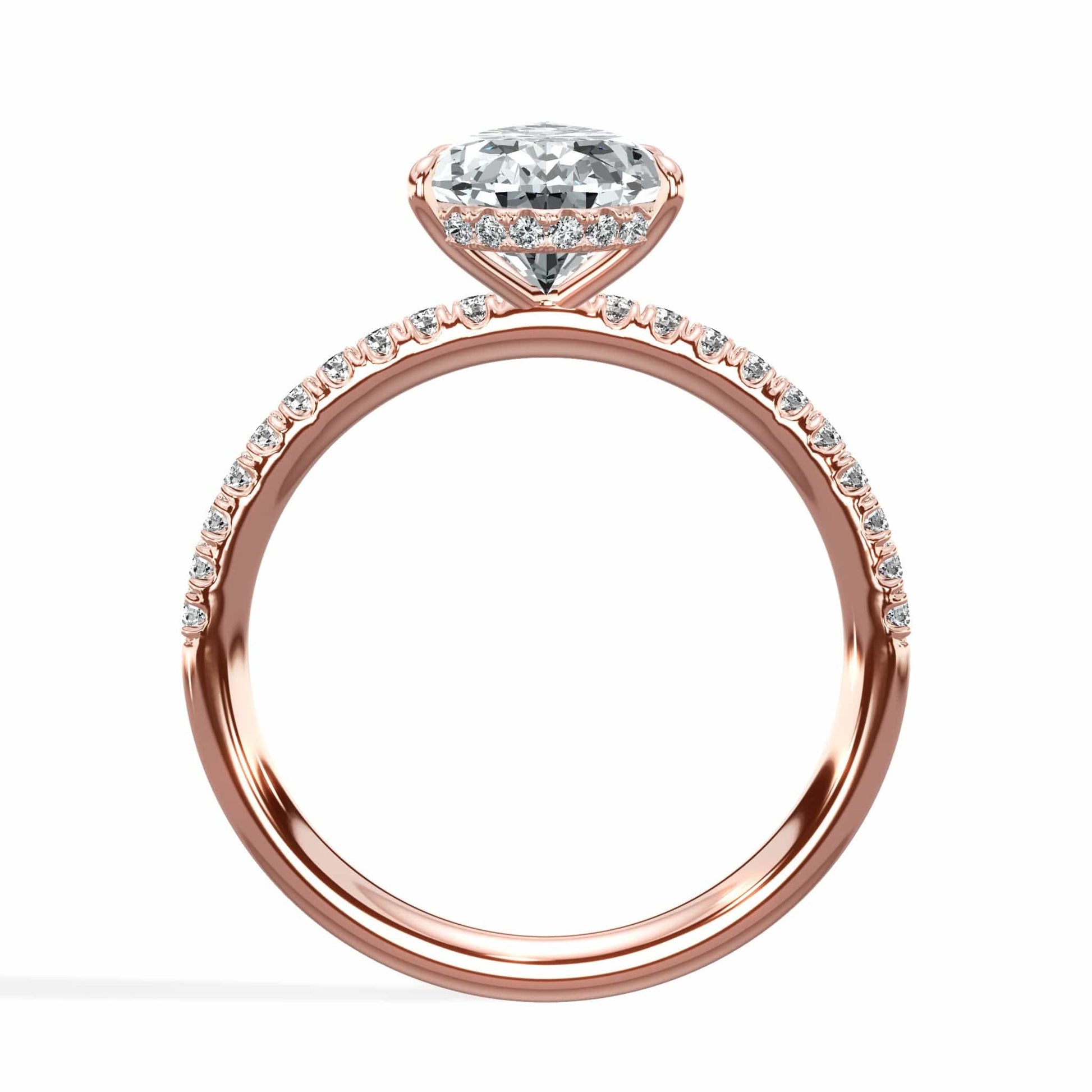 Pear diamond rose gold ring