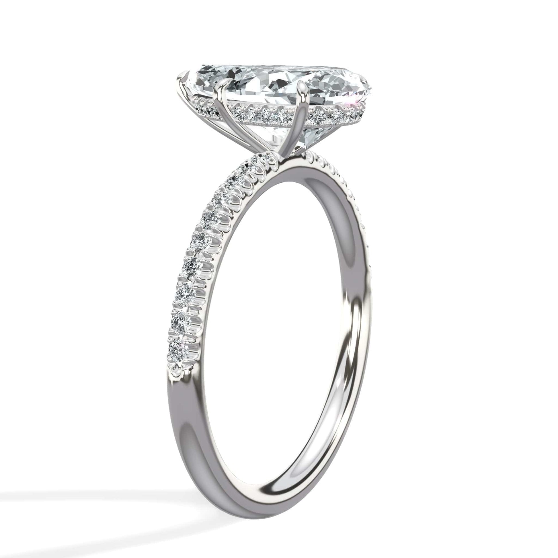 Pear diamond engagement ring in white gold