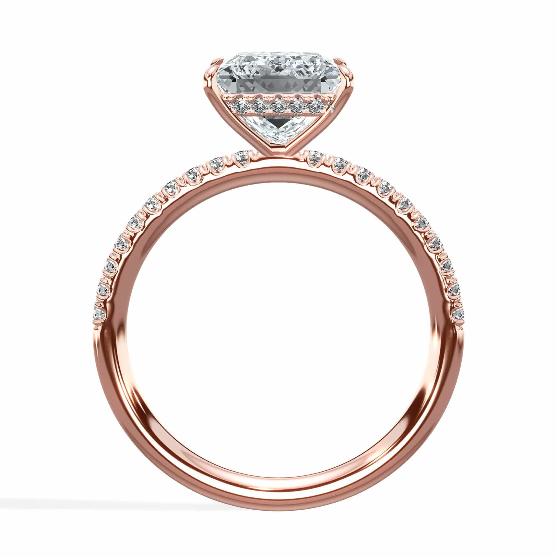 Princess diamond rose gold ring