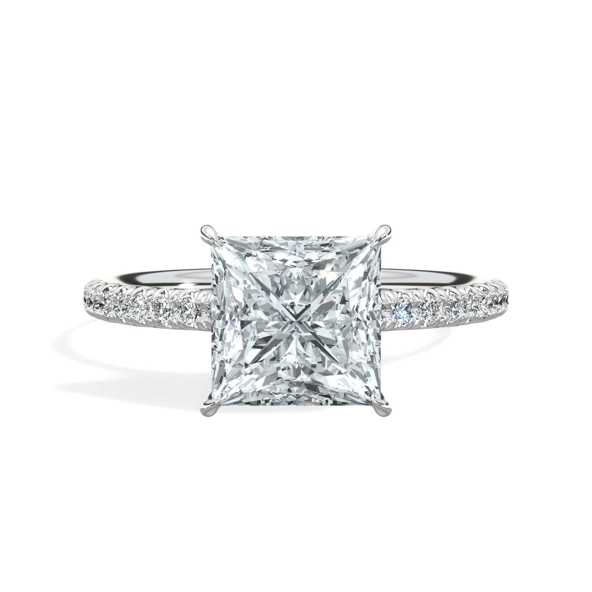 Princess cut diamond ring in white gold