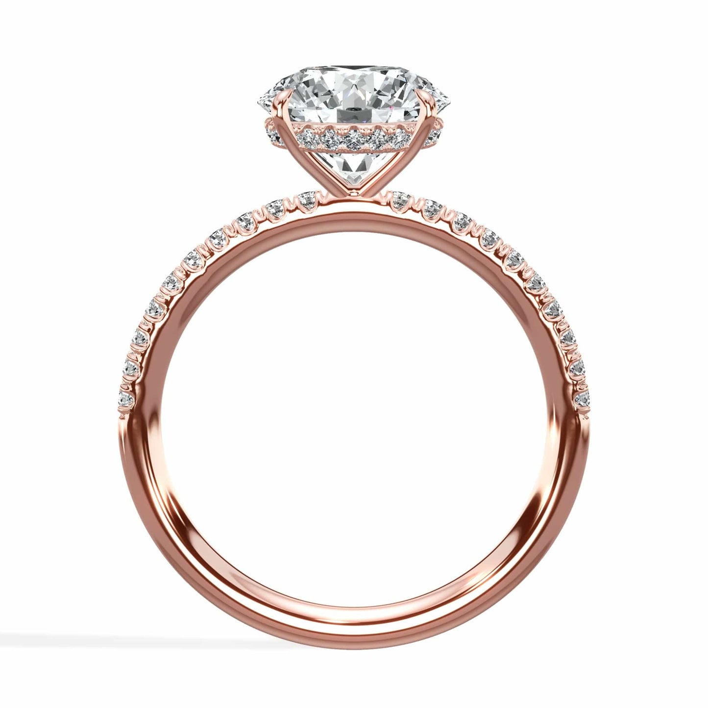 Rose gold round diamond engagement ring