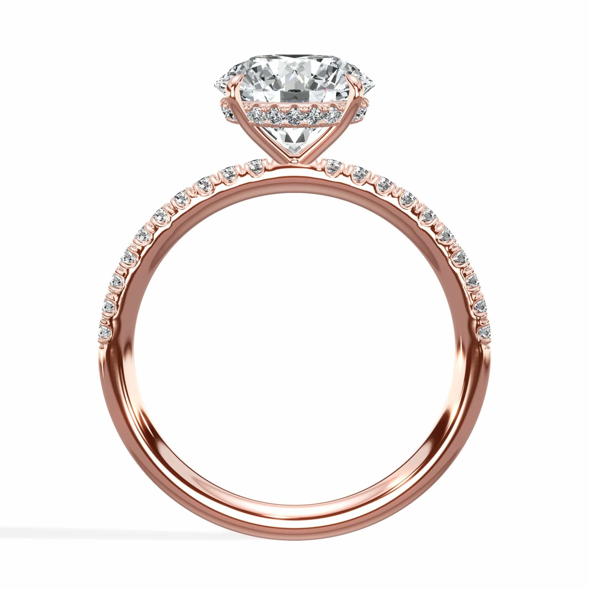 Rose gold round diamond engagement ring