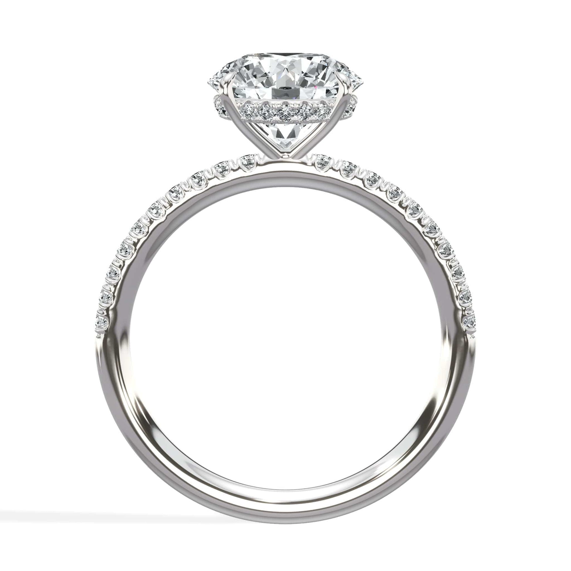 Round diamond white gold ring