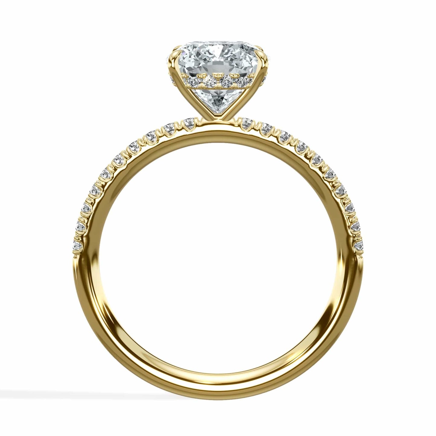 Yellow gold diamond princess cut engagement ring