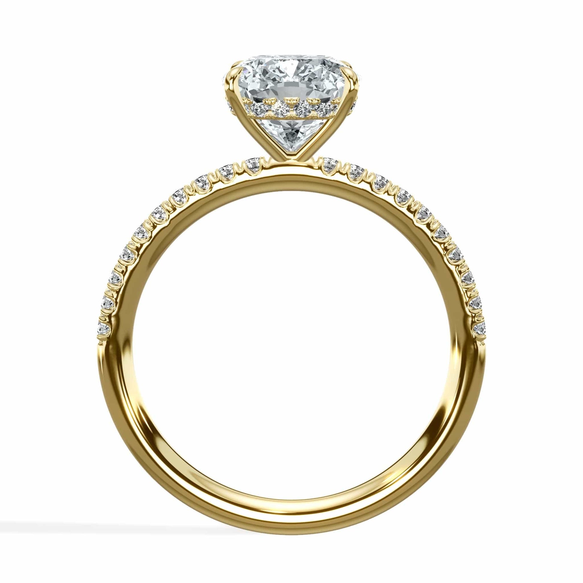Yellow gold diamond princess cut engagement ring