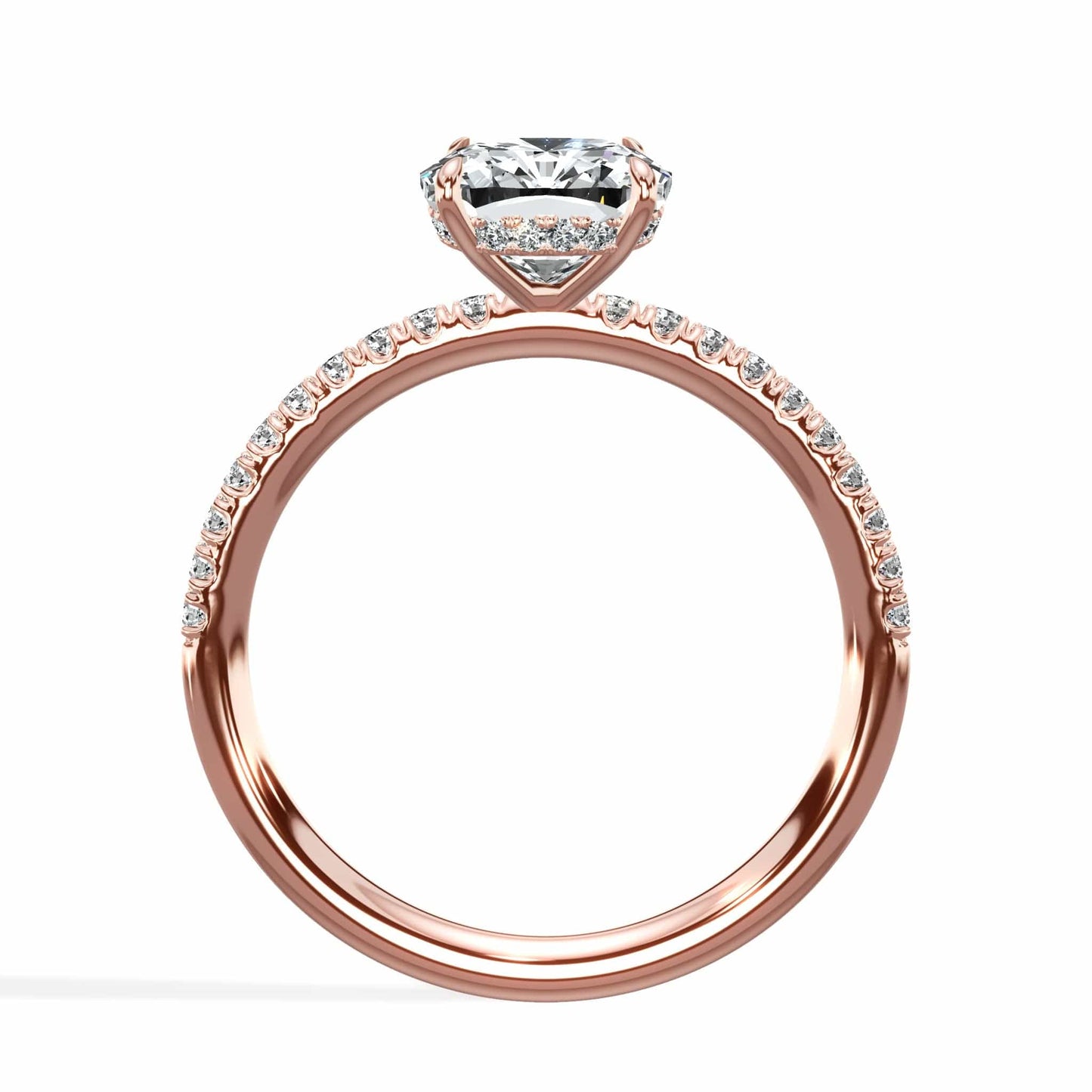 Rose gold round diamond engagement ring