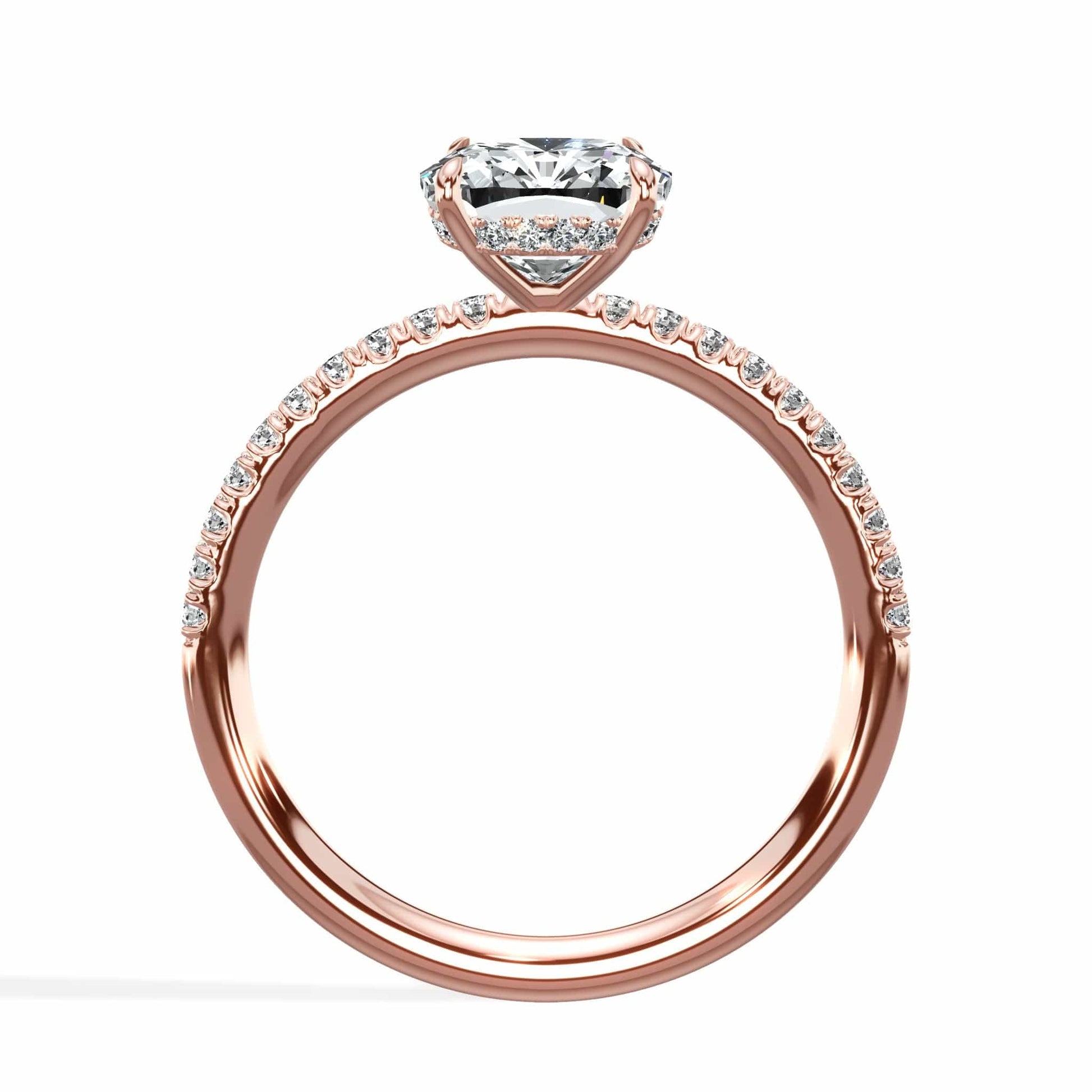 Rose gold round diamond engagement ring