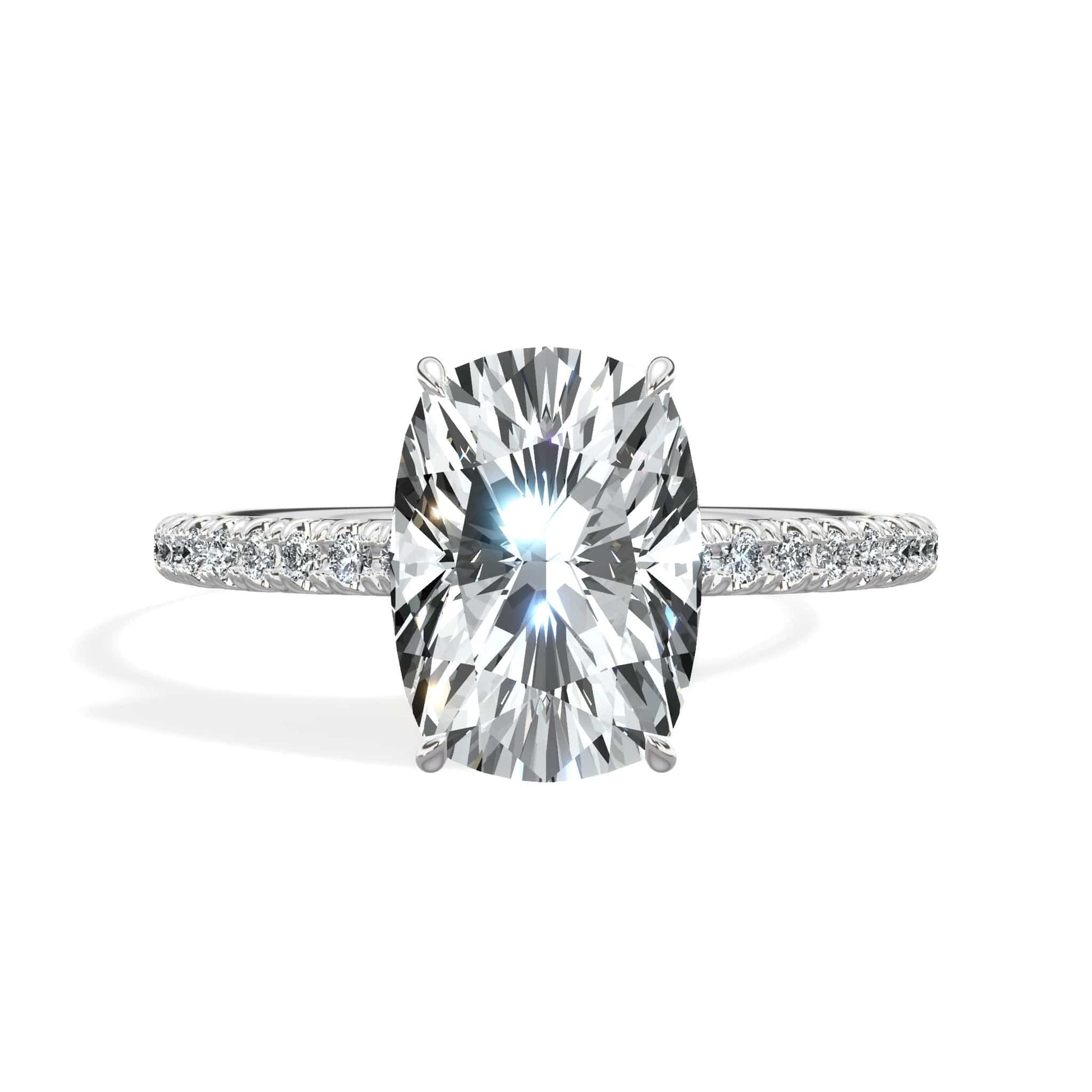 Cushion Cut Diamond Ring in White Gold
