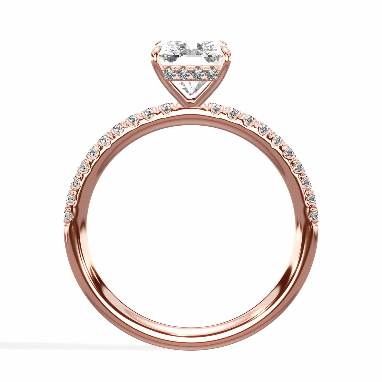 Oval diamond ring with rose gold band