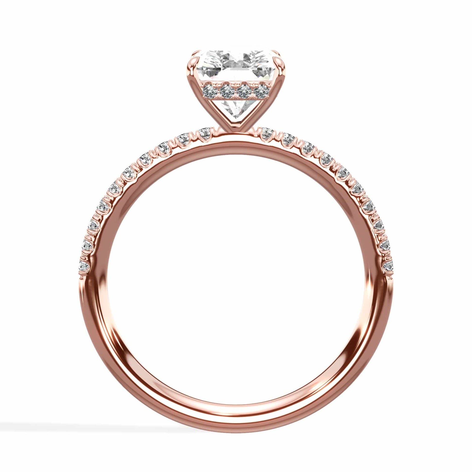 Oval diamond ring with rose gold band