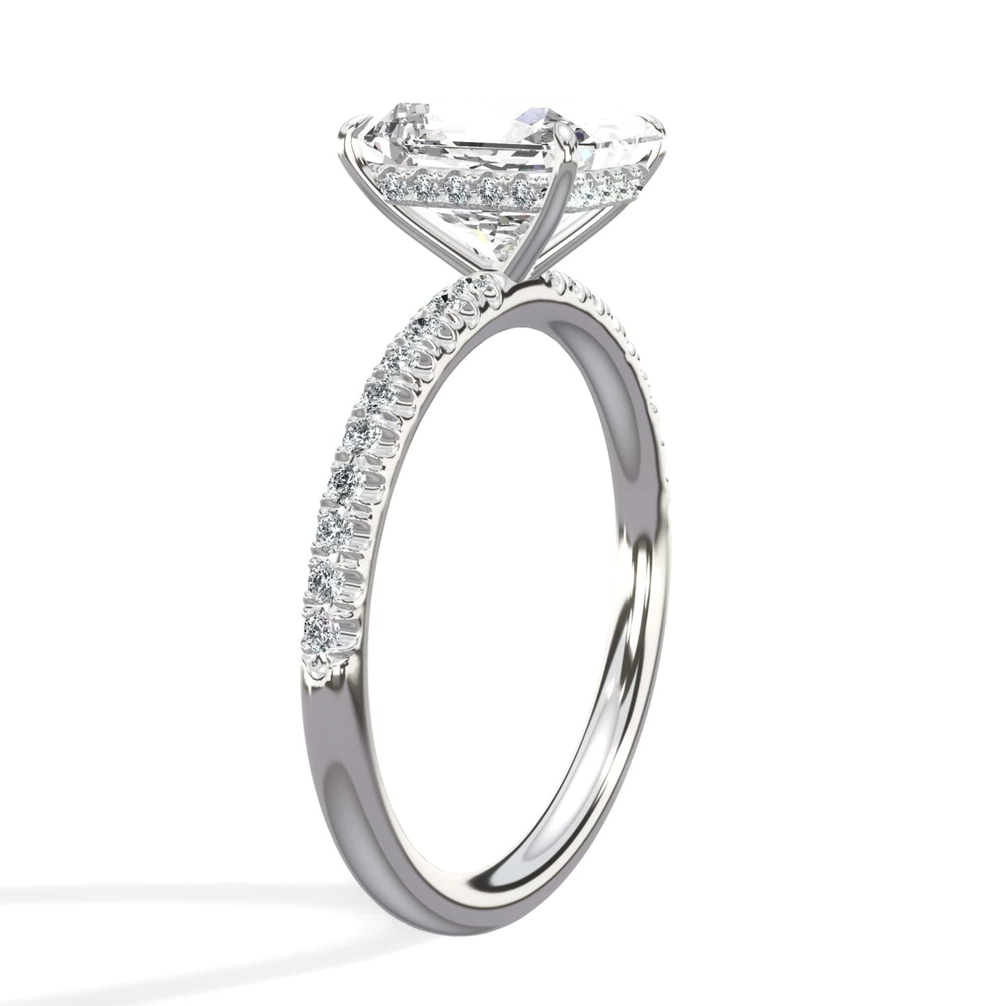 White gold oval diamond ring