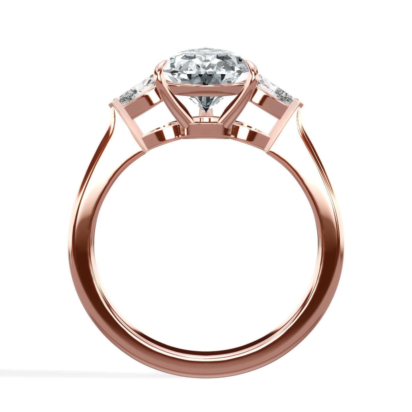 Rose gold pear diamond engagement ring