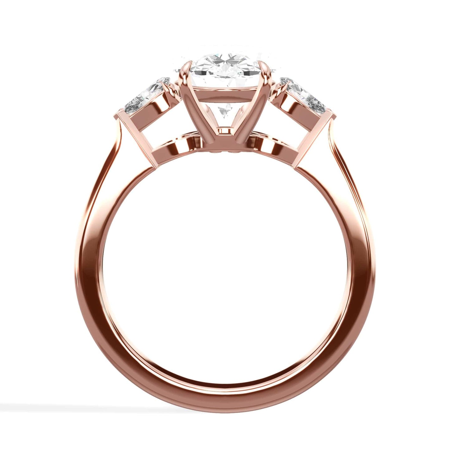 Rose gold oval diamond engagement ring