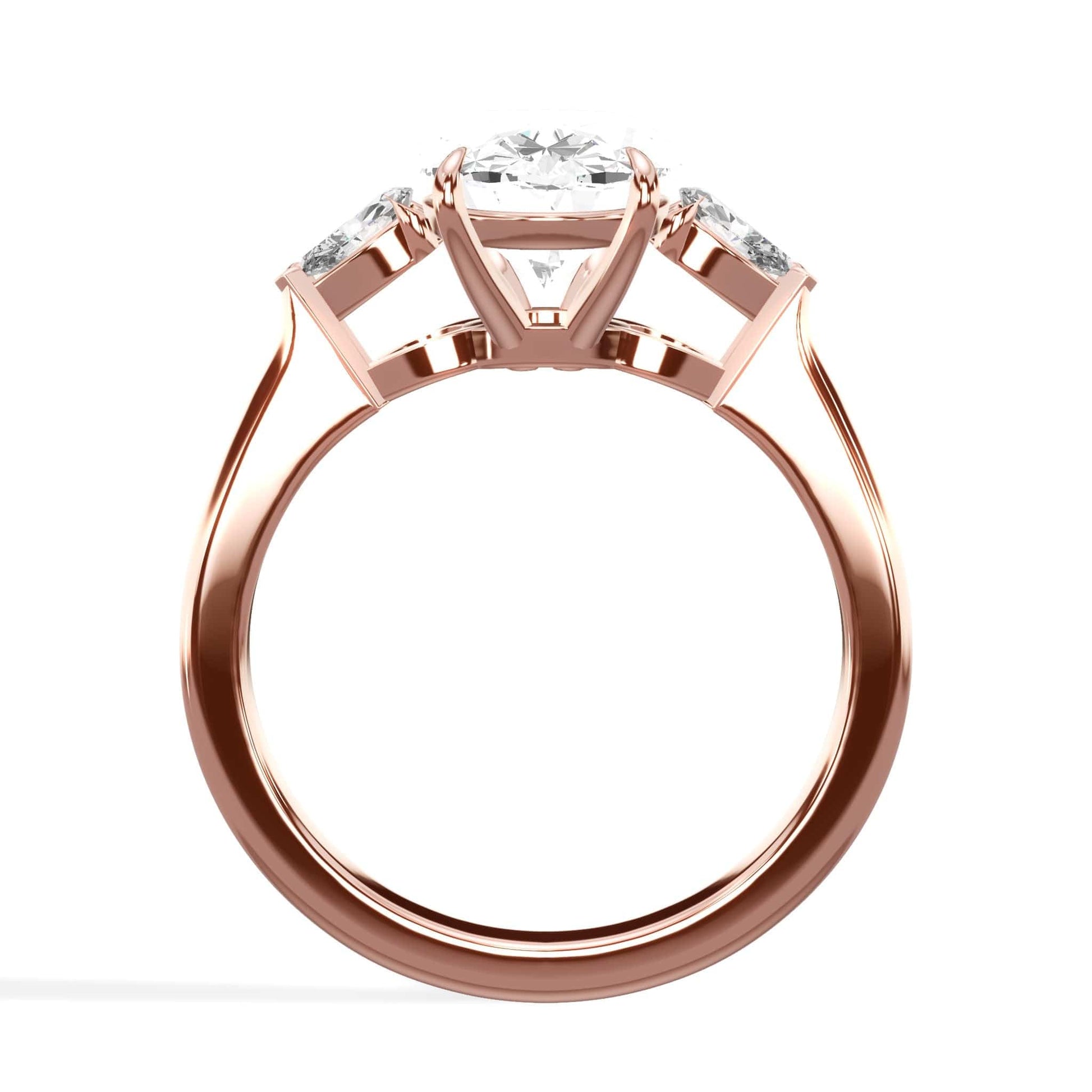 Rose gold oval diamond engagement ring