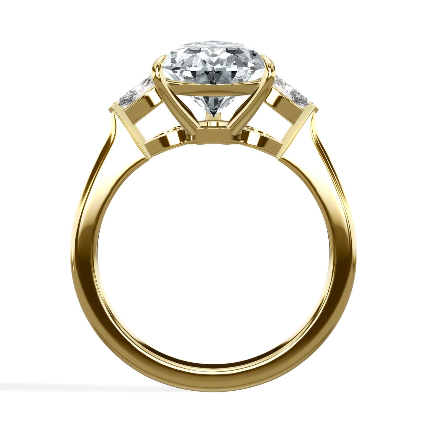 Yellow gold pear diamond engagement ring