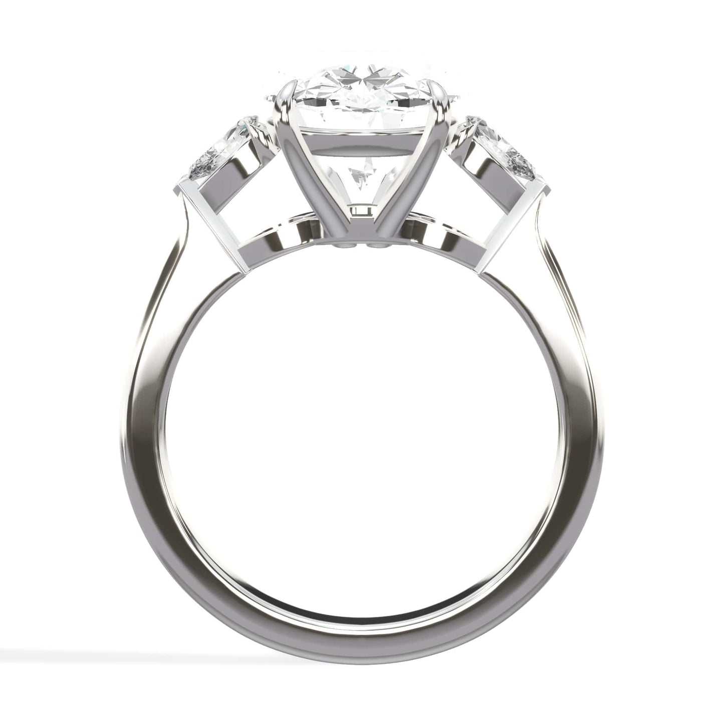 Oval diamond ring in white gold