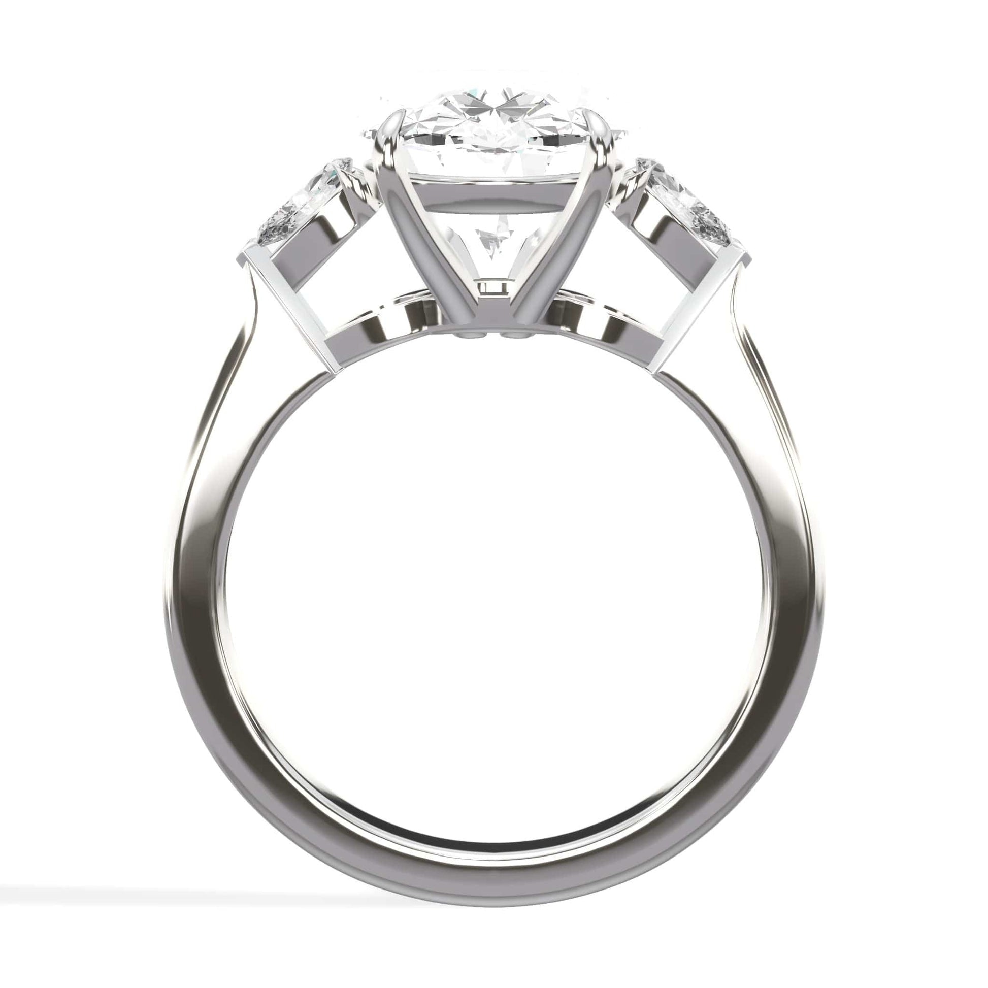 Oval diamond ring in white gold