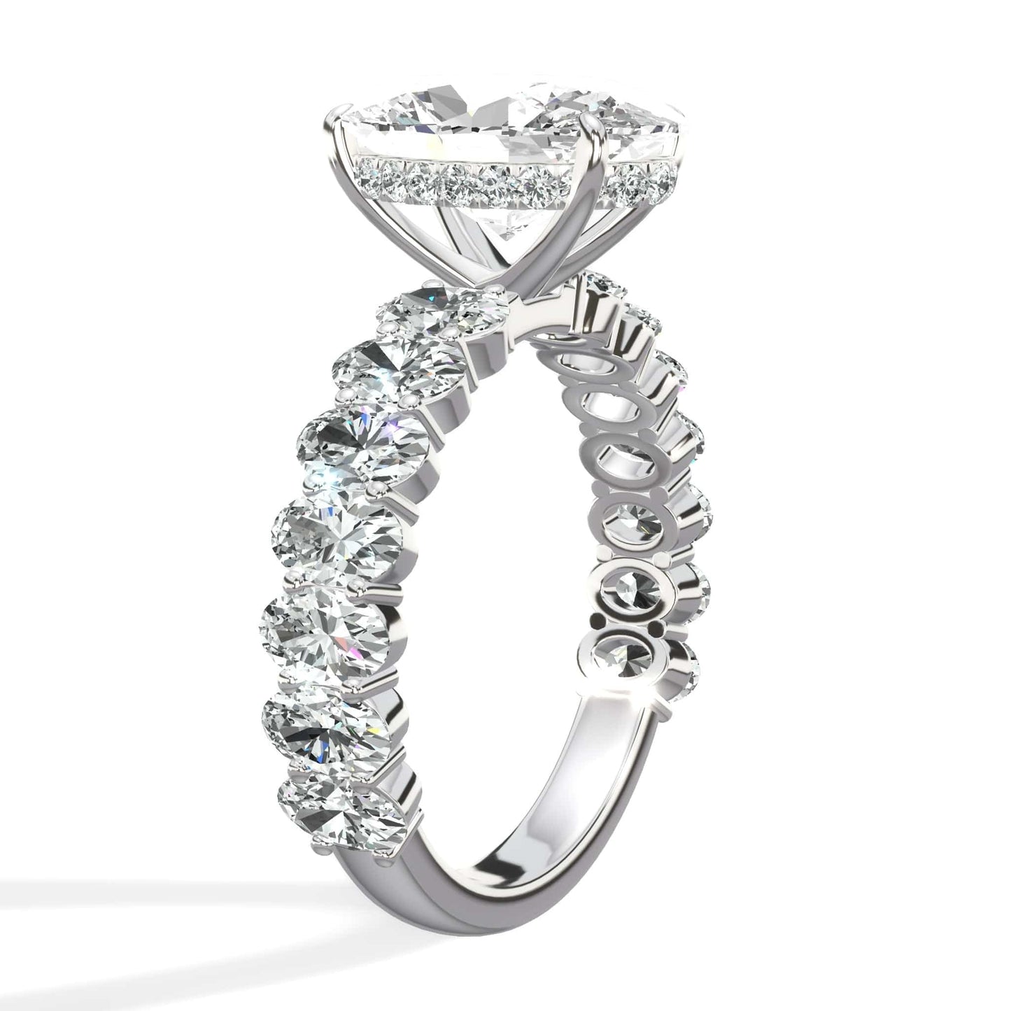 Oval diamond ring in white gold