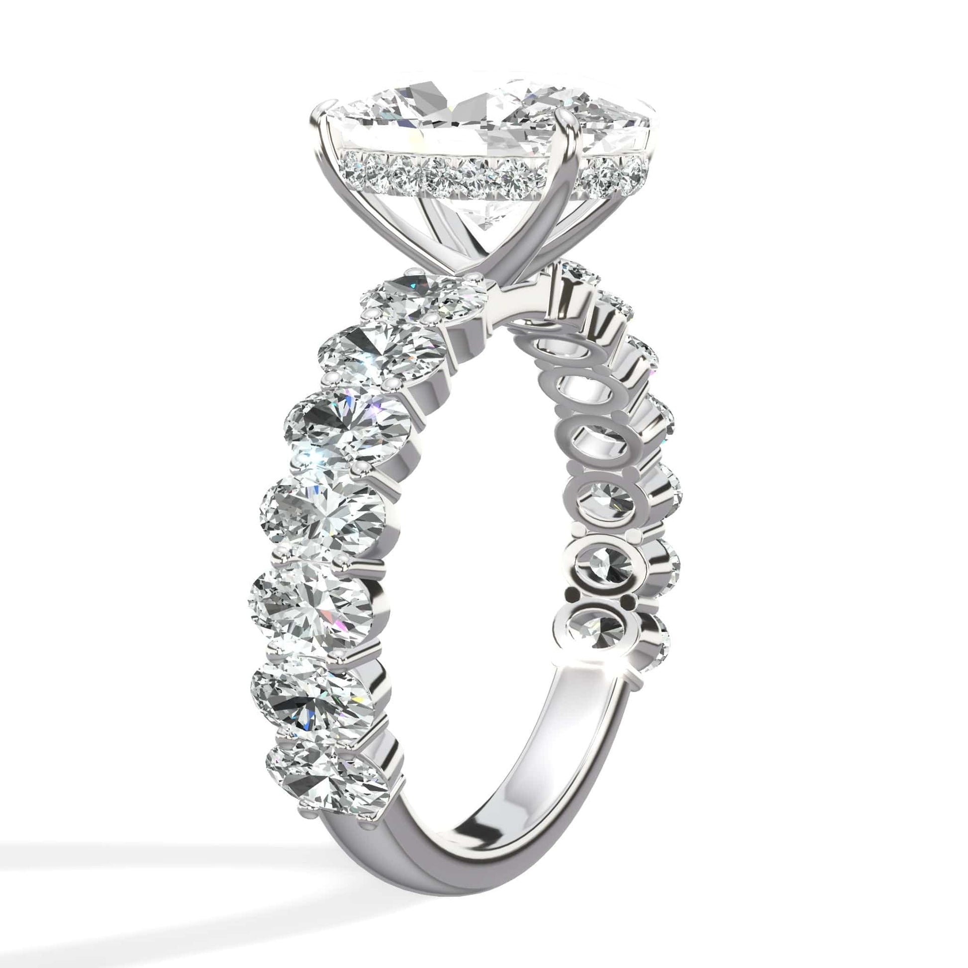Oval diamond ring in white gold