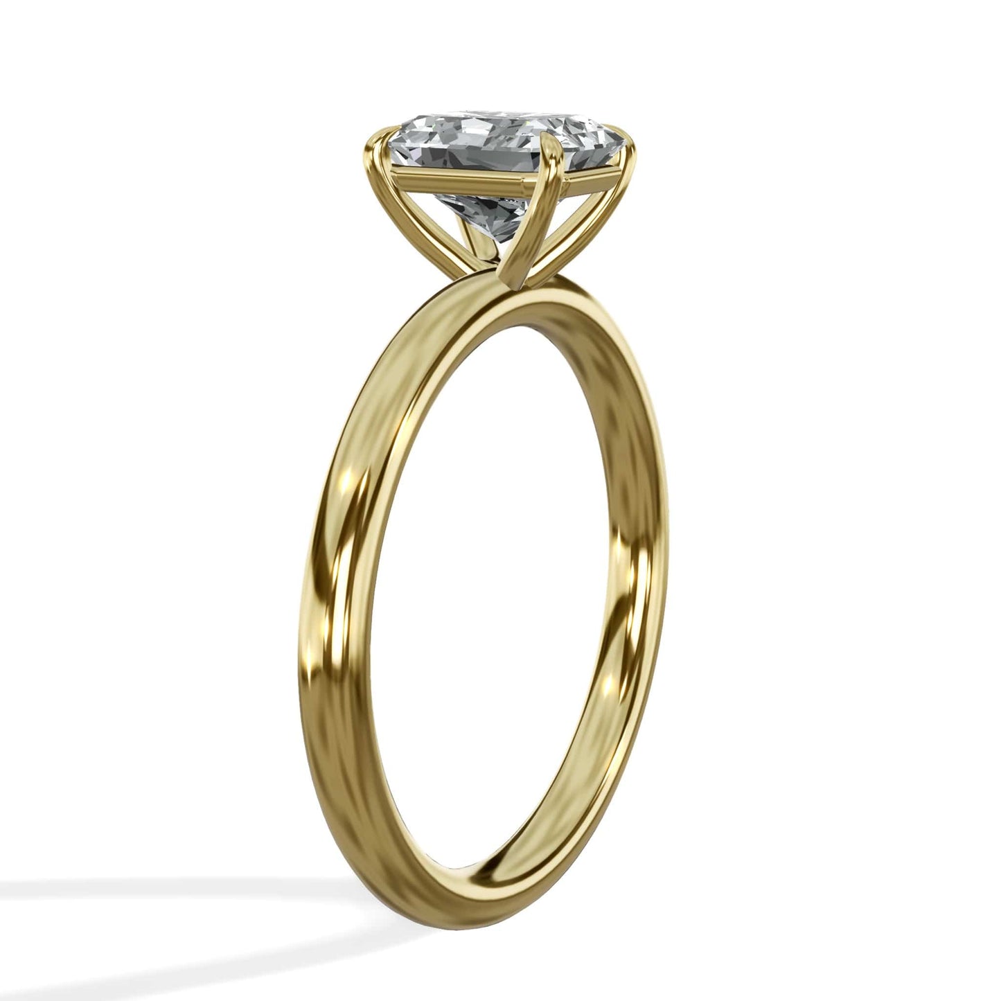 1 Carat Lab Grown Solitaire Radiant Cut Diamond Engagement Ring