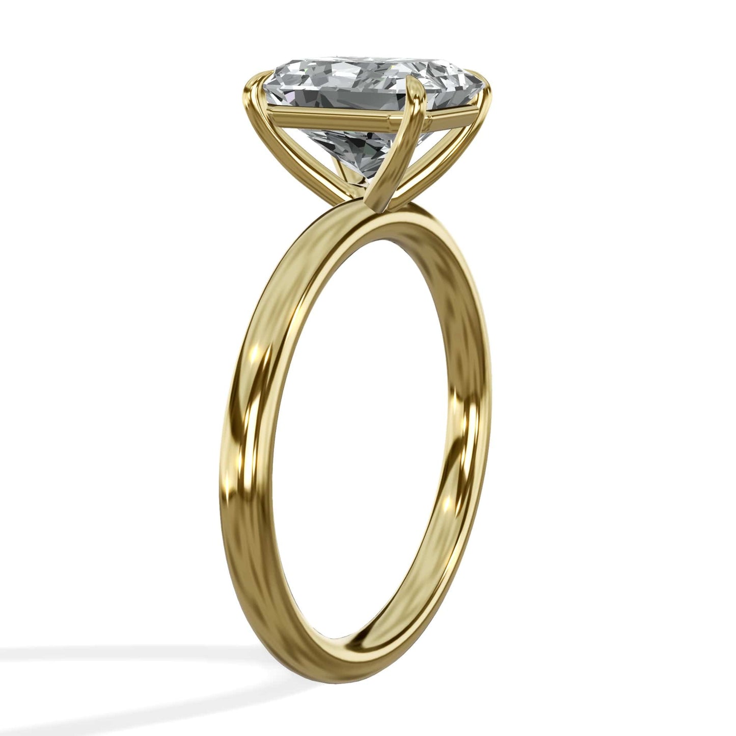 2 Carat Lab Grown Solitaire Radiant Cut Diamond Engagement Ring