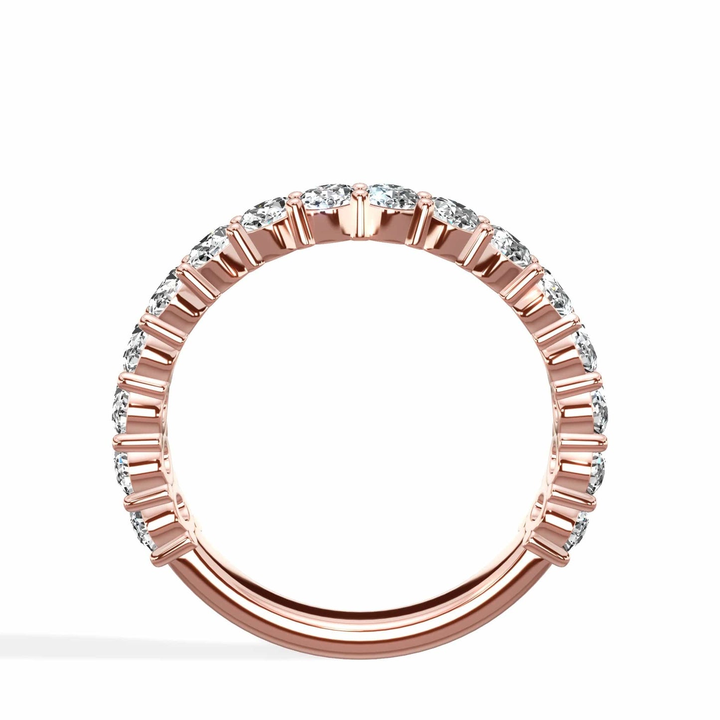 Rose gold round diamond eternity band