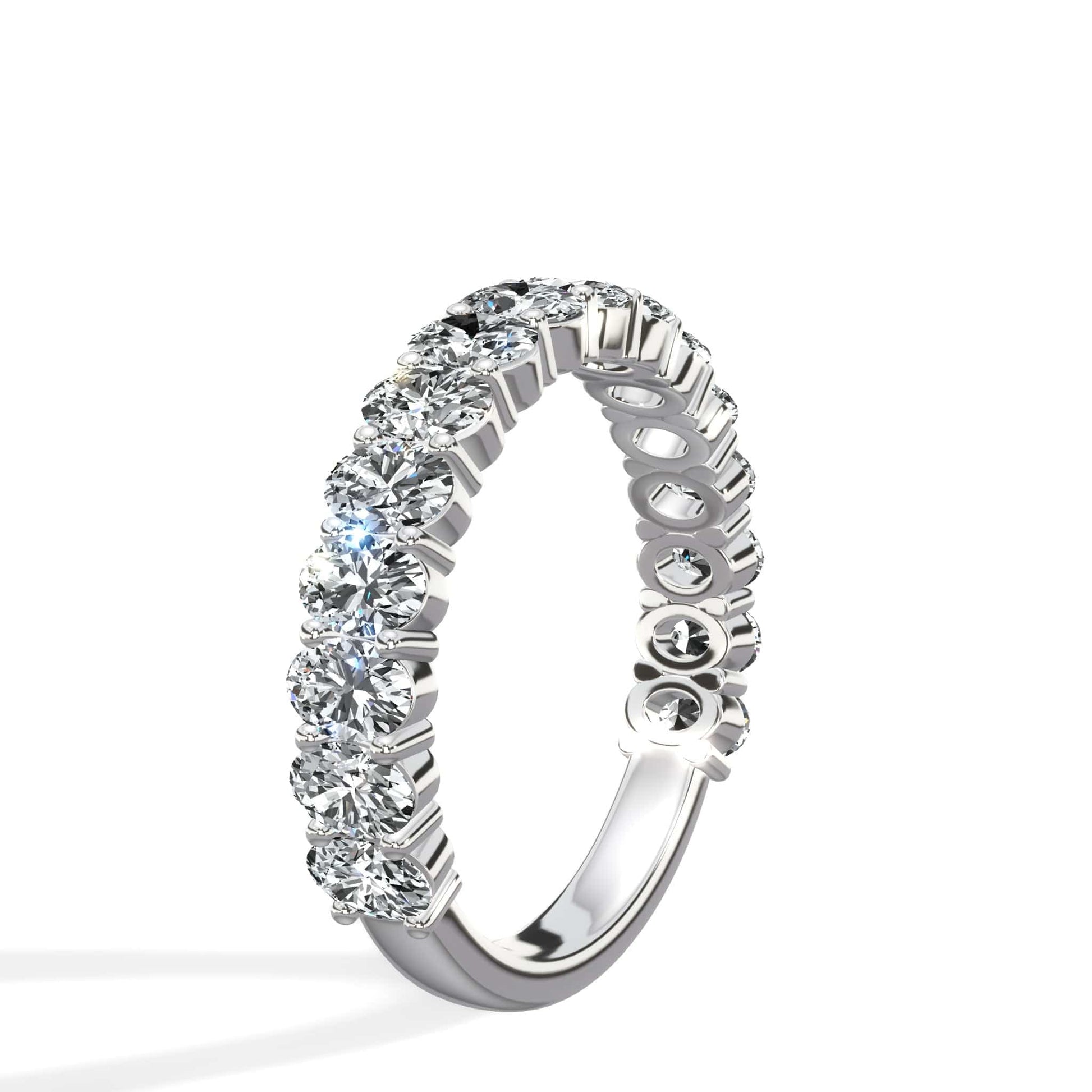 Round diamond eternity band in white gold