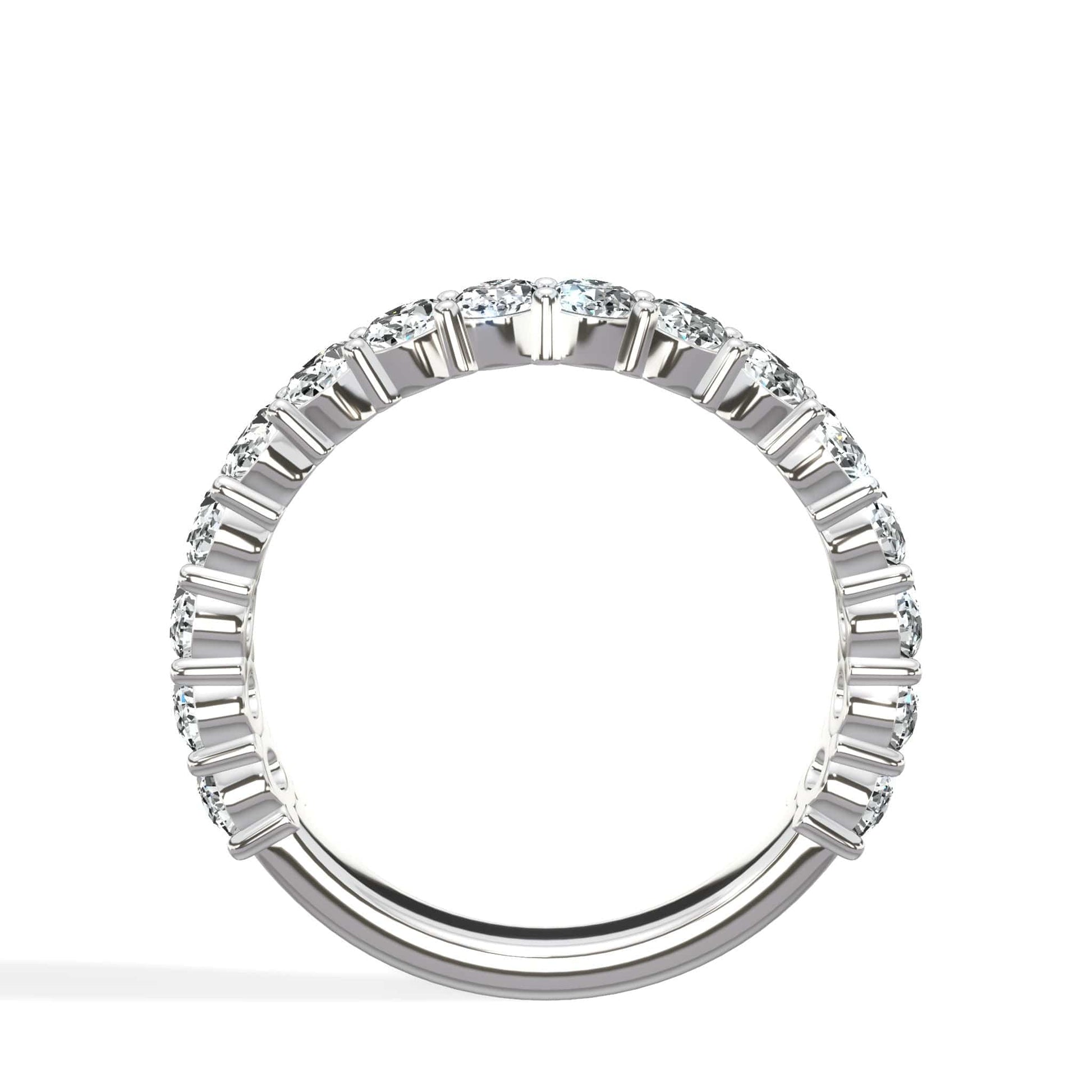Round diamond eternity band in white gold
