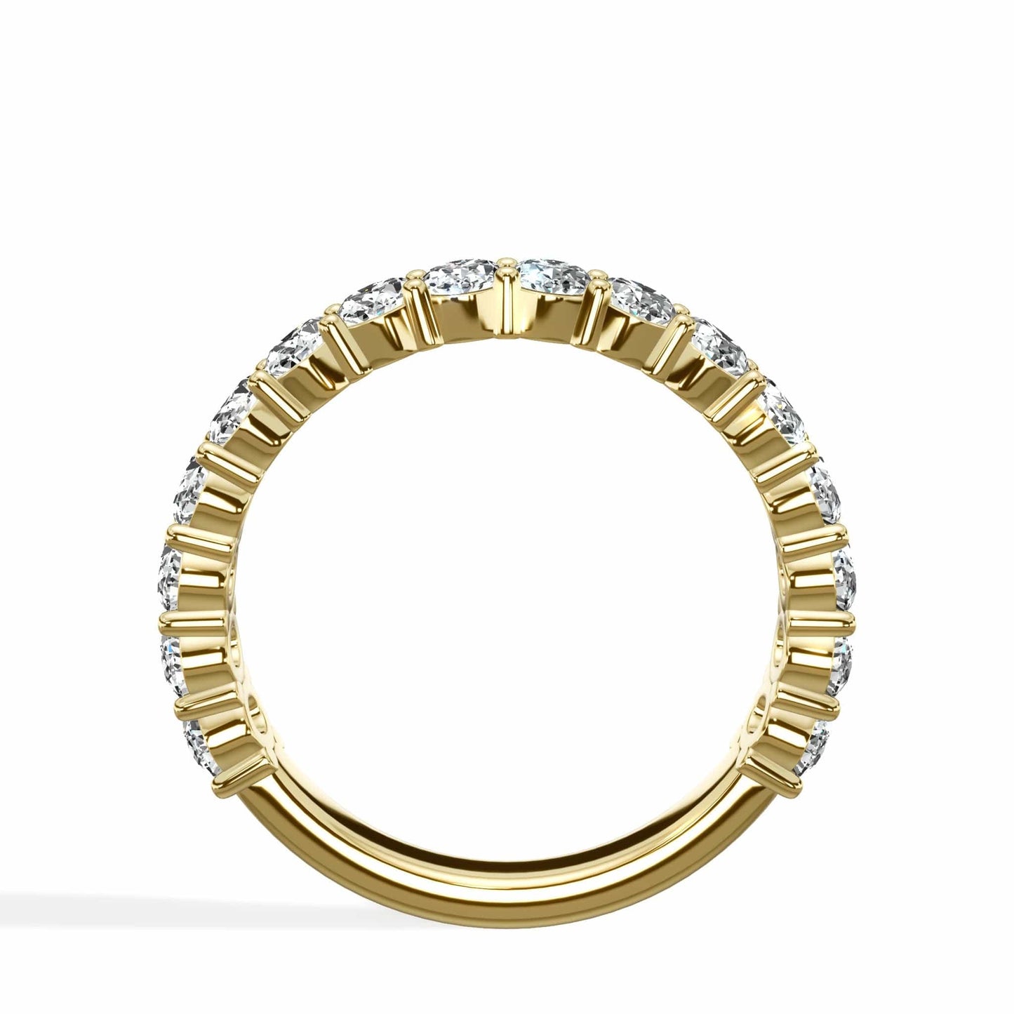 Yellow gold round diamond eternity band