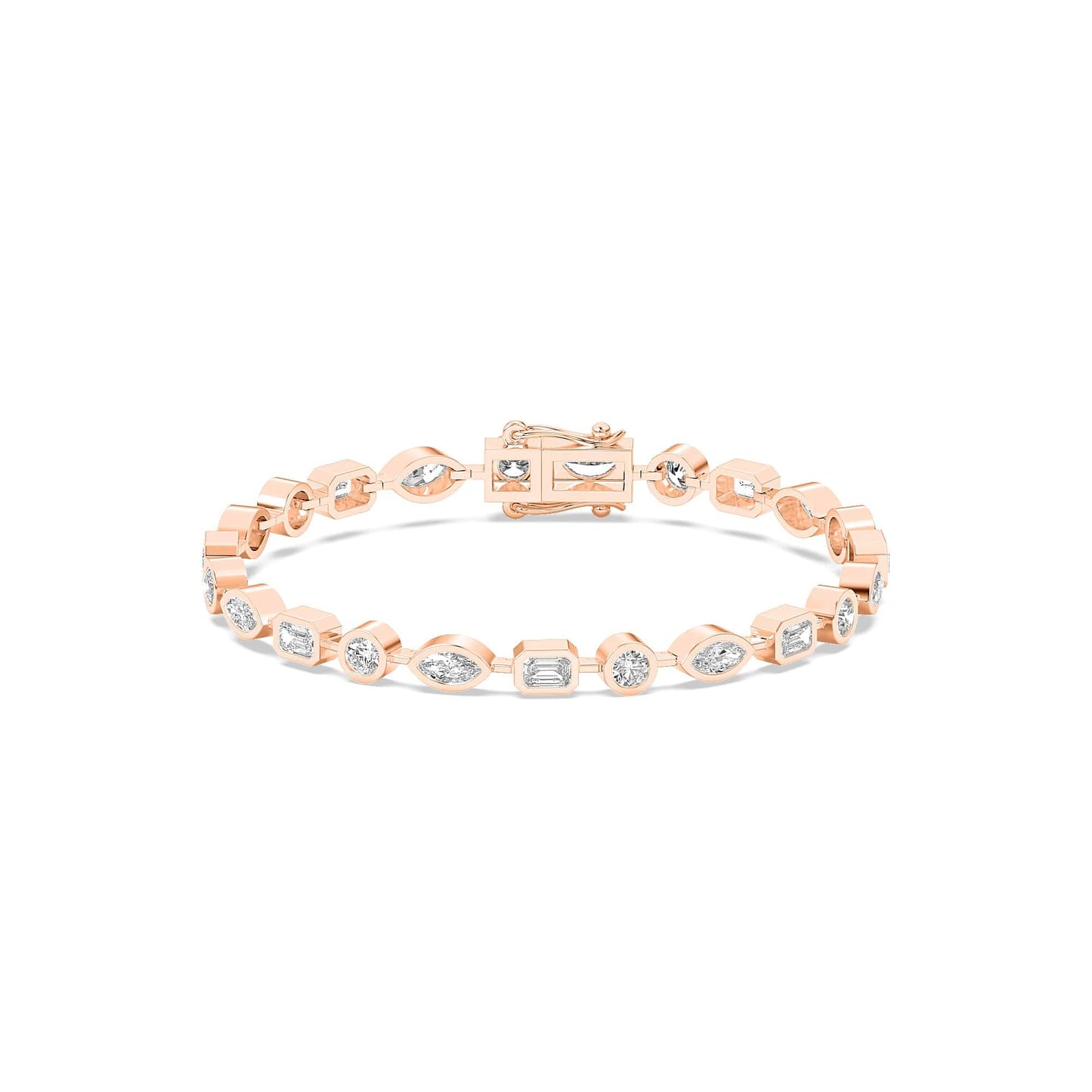 4.72ct ct Multi-Shape Diamond Bezel Tennis Bracelet