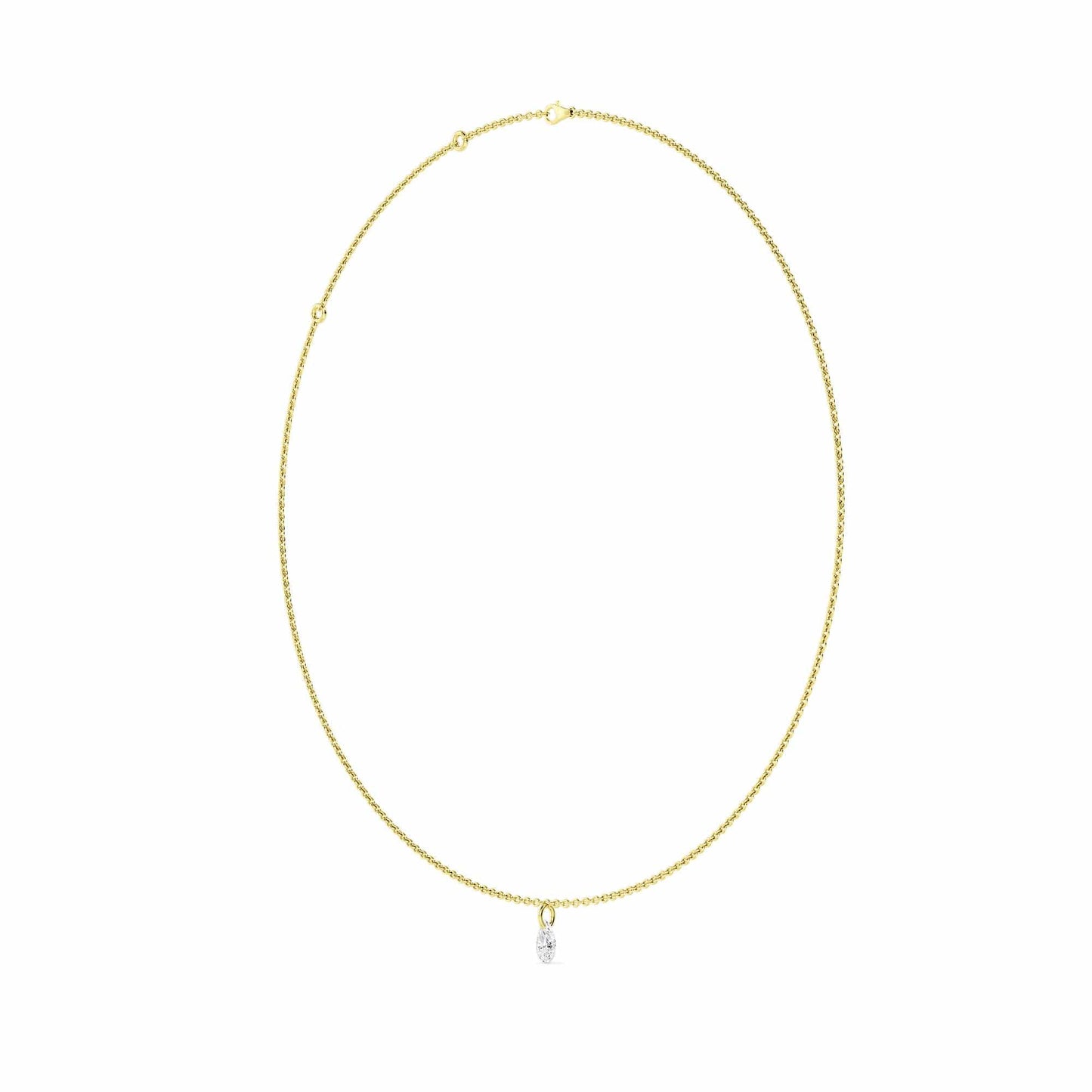 0.75 Carat Pierced Pear Shaped Lab Grown Diamond Necklace