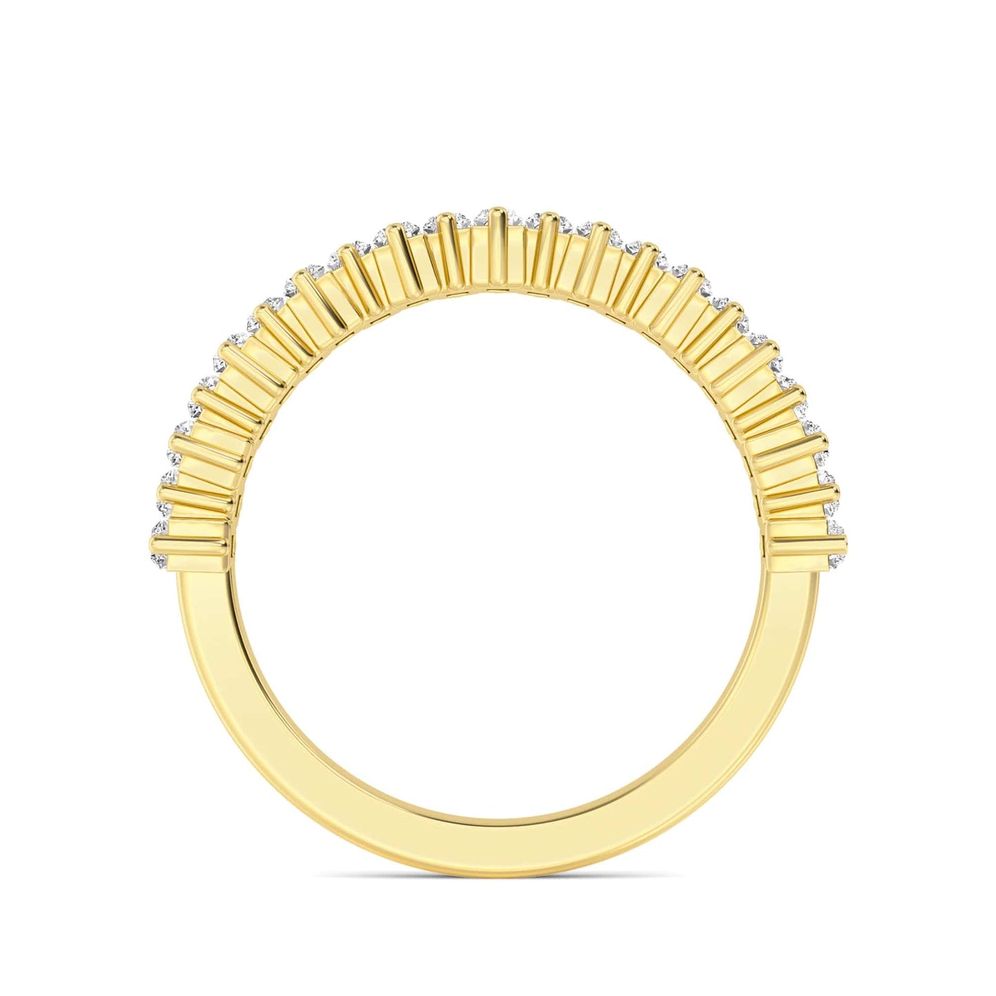 1 Carat Baguette Lab-Grown Diamond 3/4 Eternity Band in 14k Yellow Gold