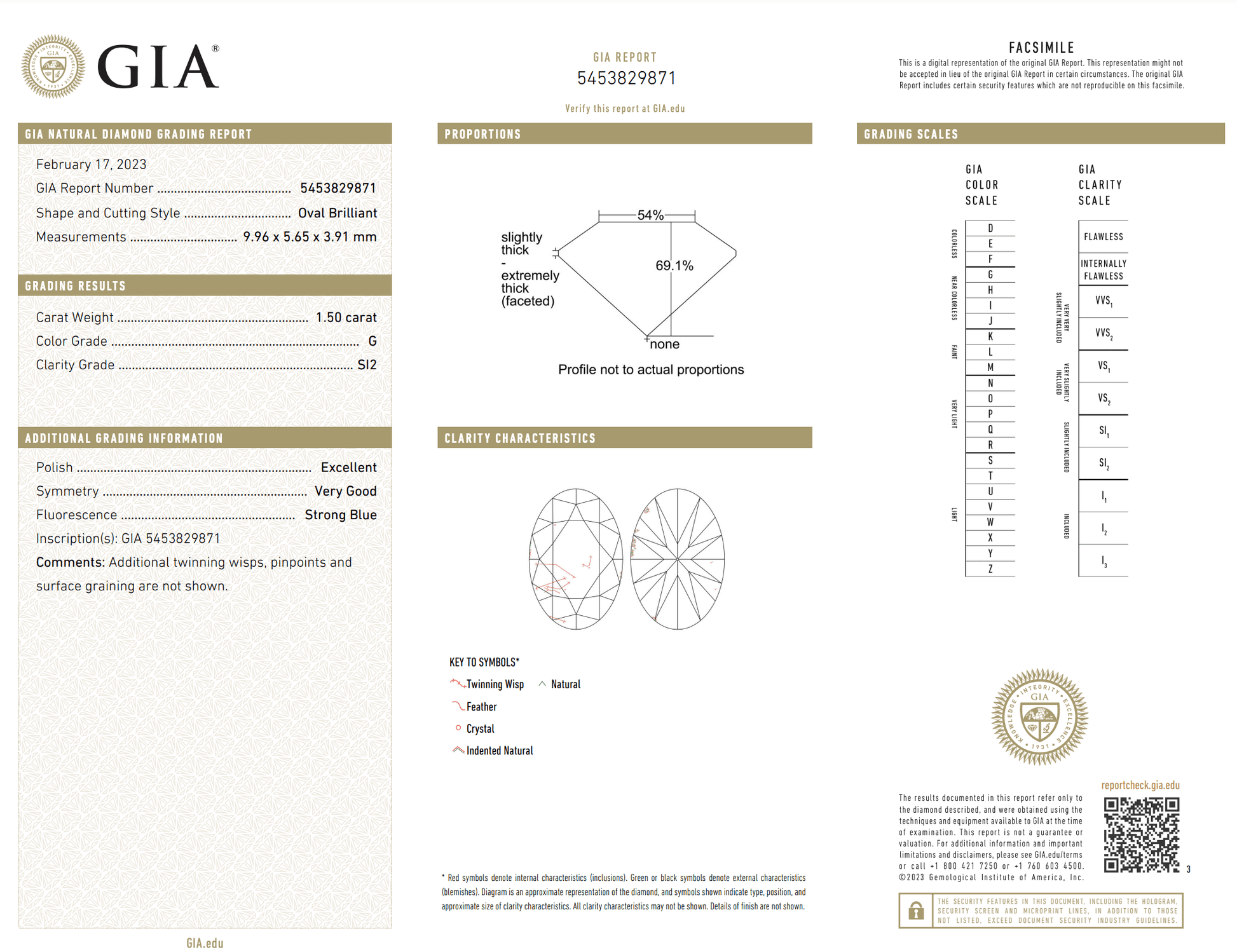 GIA diamond grading report for oval brilliant cut diamond