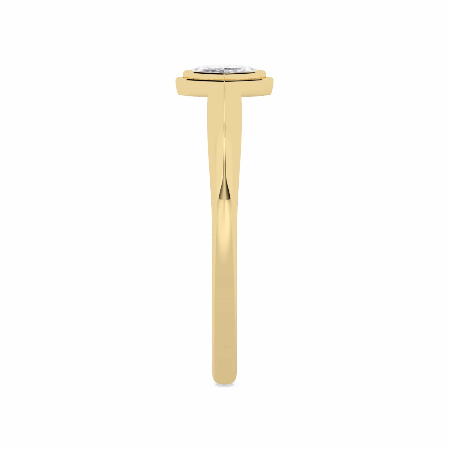 1.5 Carat Lab Grown Marquise Step Cut Diamond Solitaire East West Engagement Ring In Yellow Gold