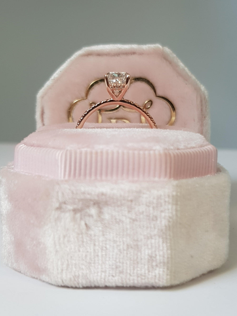 1.51 Carats Cushion Cut Micropave Side Stones Hidden Halo Diamond Engagement Ring - BenzDiamonds